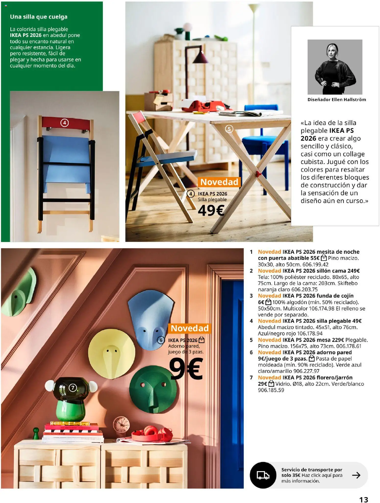 Catálogo IKEA Ps │ válido desde el 01.06.2026 | Página: 13 | Productos: Pasta, Cama, Mesa, Silla