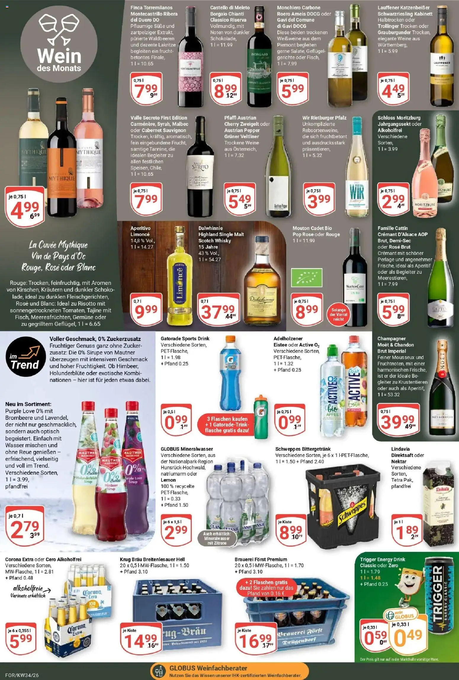 Globus Prospekt Forchheim (ab 17.08.2026) » Angebote online | Seite: 14 | Produkte: Schweppes, Mineralwasser, Gemüse, Zitrone