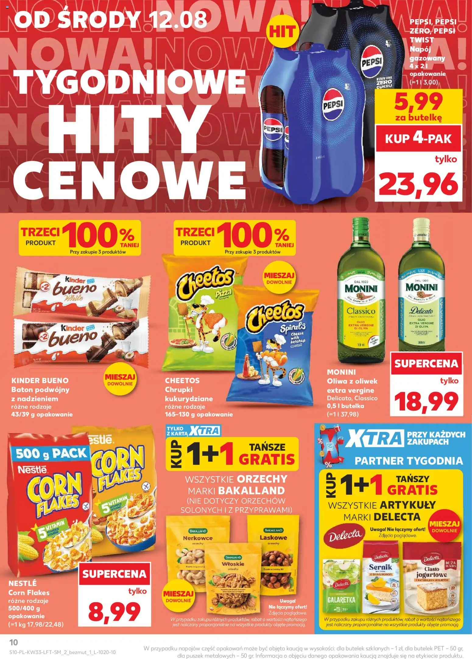 Kaufland Polsko leták od 12.08.2026 | Strana: 10 | Produkty: Pizza, Pepsi, Cheetos, Kinder Bueno
