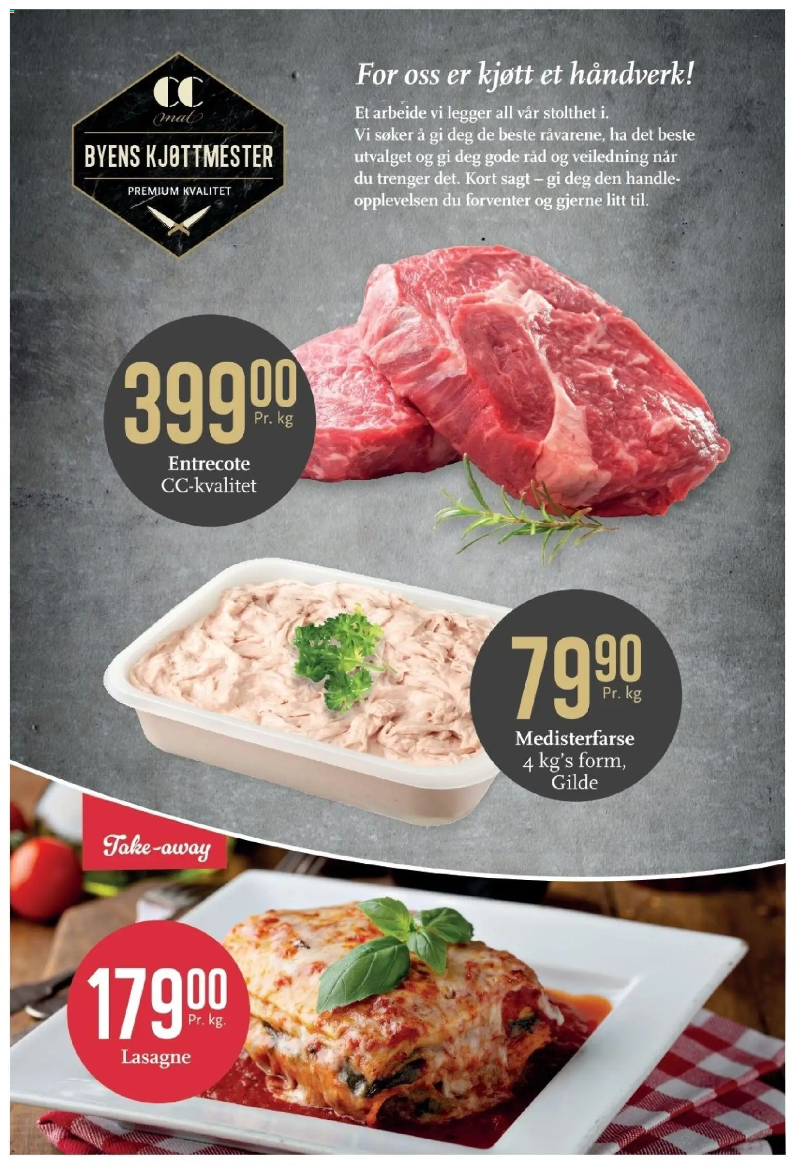 {H1} | Side: 2 | Produkter: Lasagne, Entrecote, Medisterfarse, Kjøtt