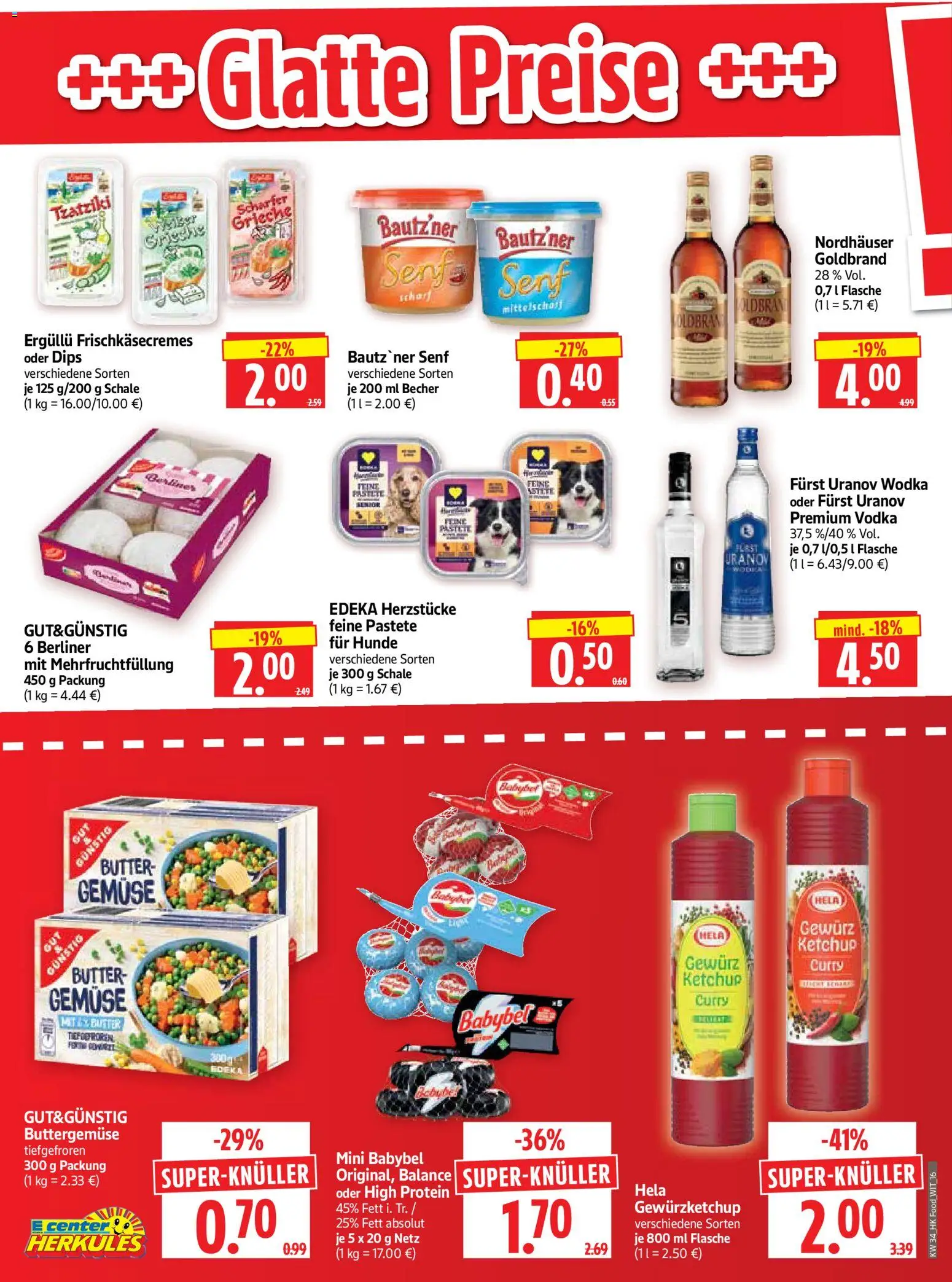 HERKULES Prospekt – gültig ab 17.08.2026 | Seite: 16 | Produkte: Butter, Gemüse, Babybel, Vodka