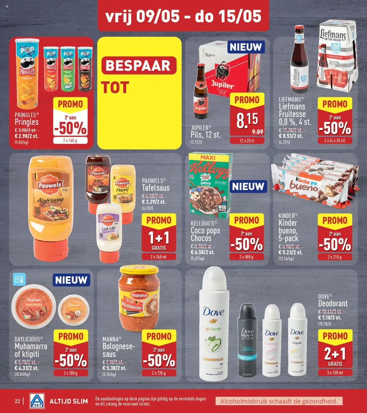 {H1} | Pagina: 22 | Producten: Kinder, Pringles, Saus, Deodorant