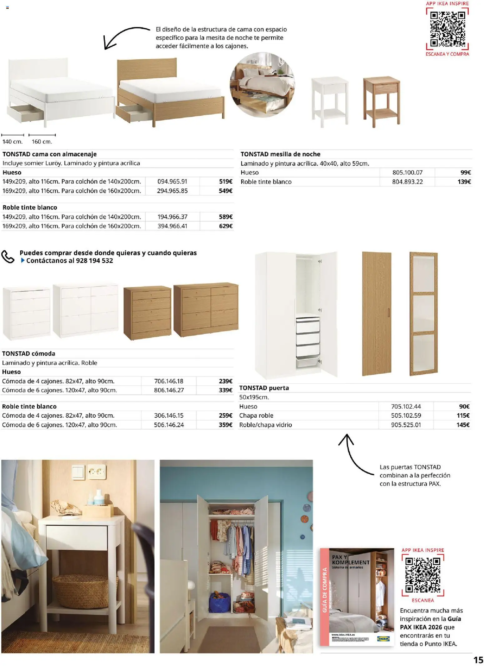 Catálogo IKEA Muebles para el dormitorio │ válido desde el 01.02.2026 | Página: 15 | Productos: Tinte, Té, Colchon, Mesilla de noche