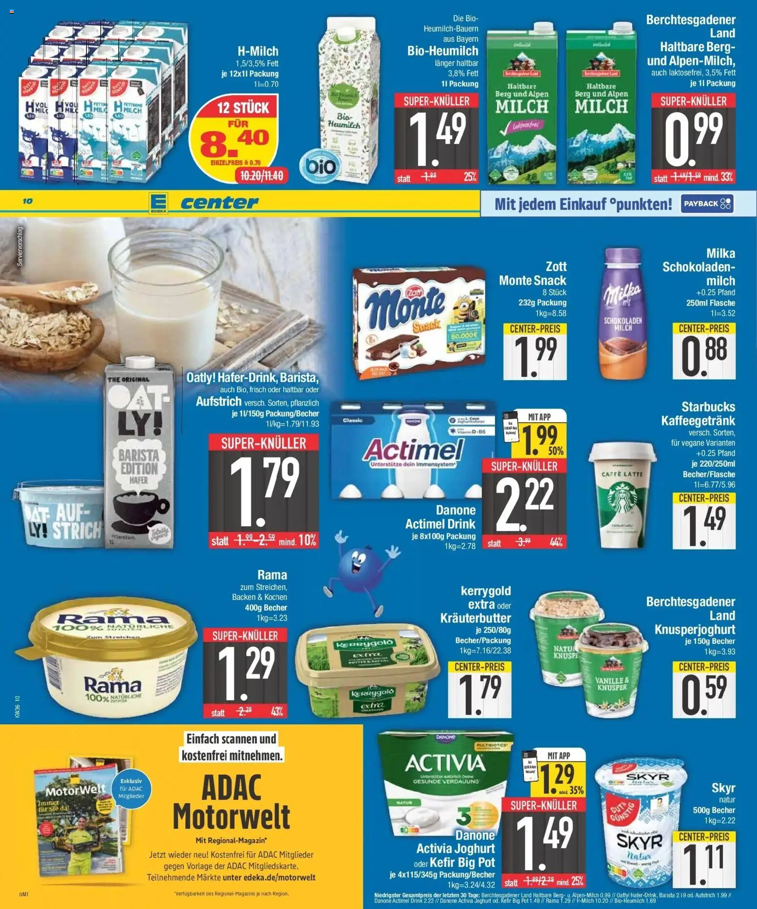 E center Prospekt Unterhaching – gültig ab 31.08.2026 | Seite: 10 | Produkte: Activia, Kräuterbutter, Vanille, Oatly