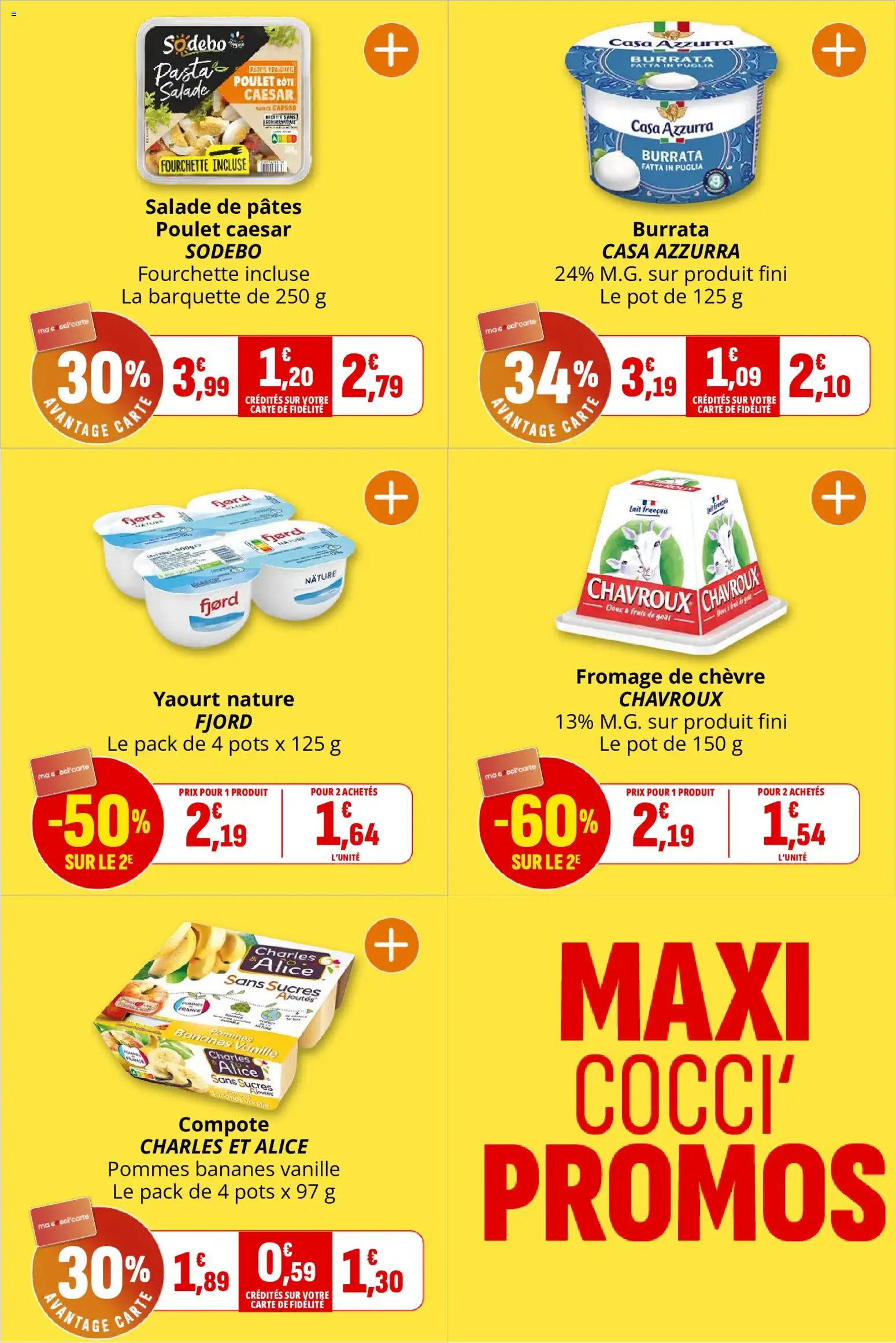 {H1} | Page: 5 | Produits: Lait, Yaourt, Burrata, Bananes