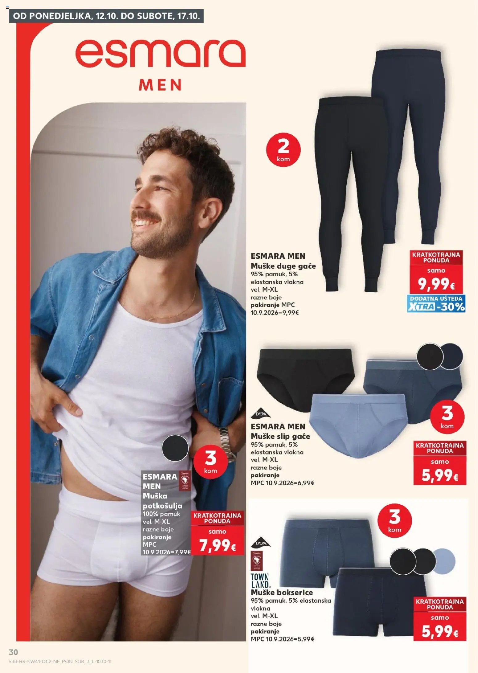 Kaufland katalog | vrijedi od 07.10.2026 | Stranica: 30 | Proizvodi: Muške bokserice, Bokserice, Gaće, Potkosulja