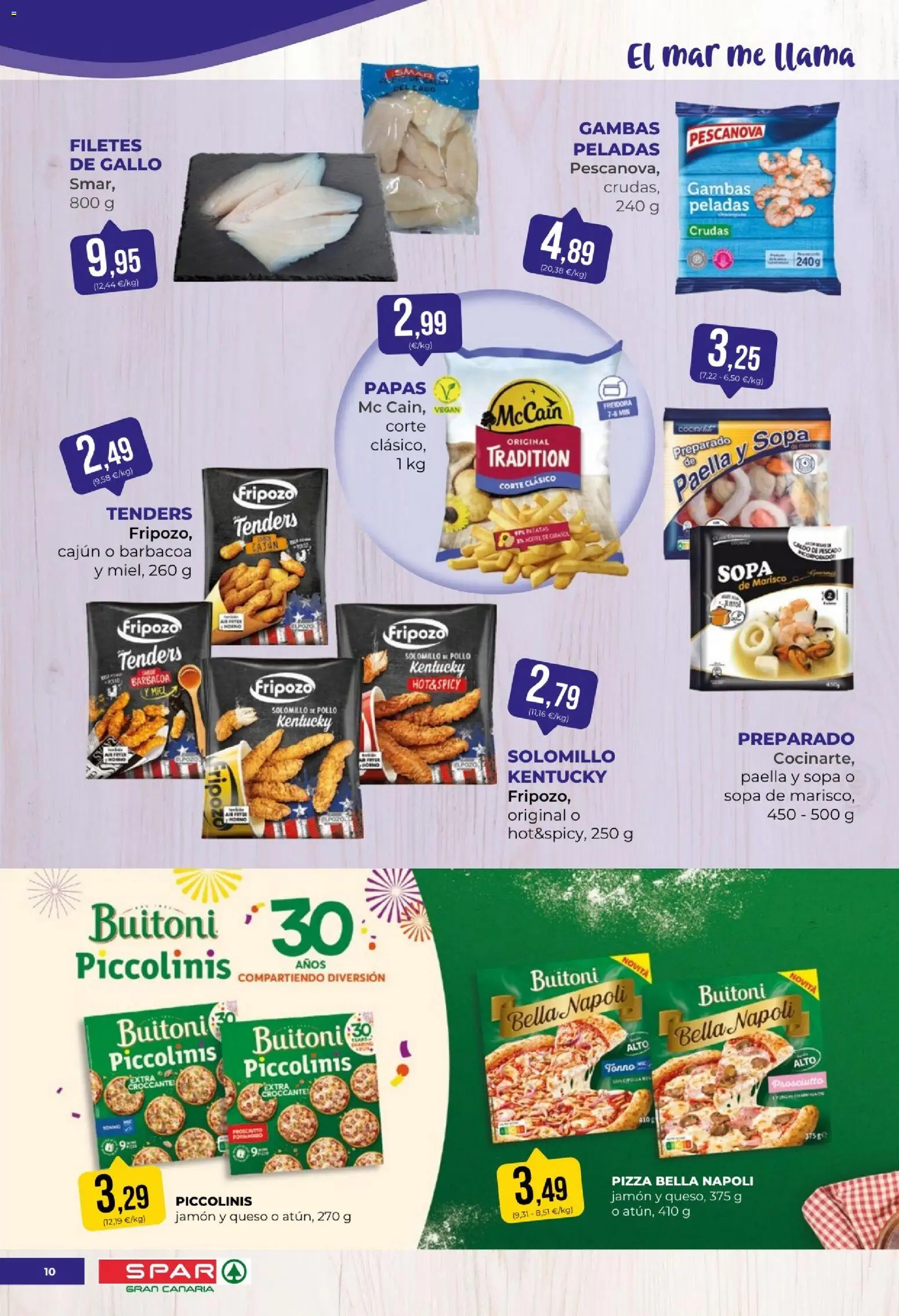 Spar folleto │ válido desde el 21/08/2026 | Página: 10 | Productos: Jamón, Pizza, Patatas, Freidora