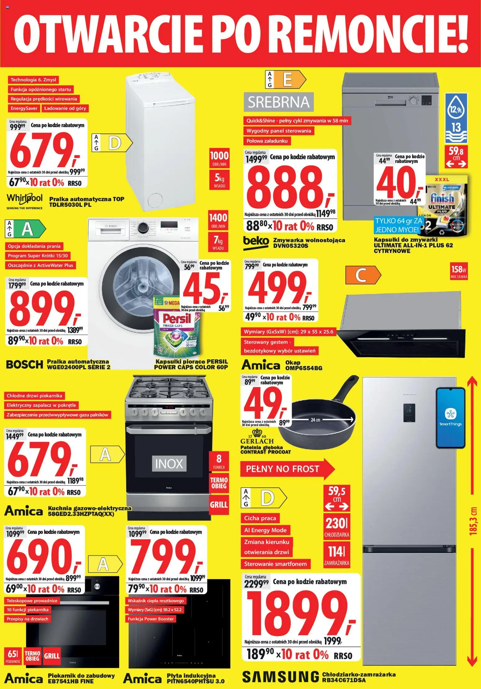 Mediaexpert promocje - Otwarcie po remoncie Myślibórz od 21.05.2026 | Strona: 7 | Produkty: Top, Persil, Okap, Finish