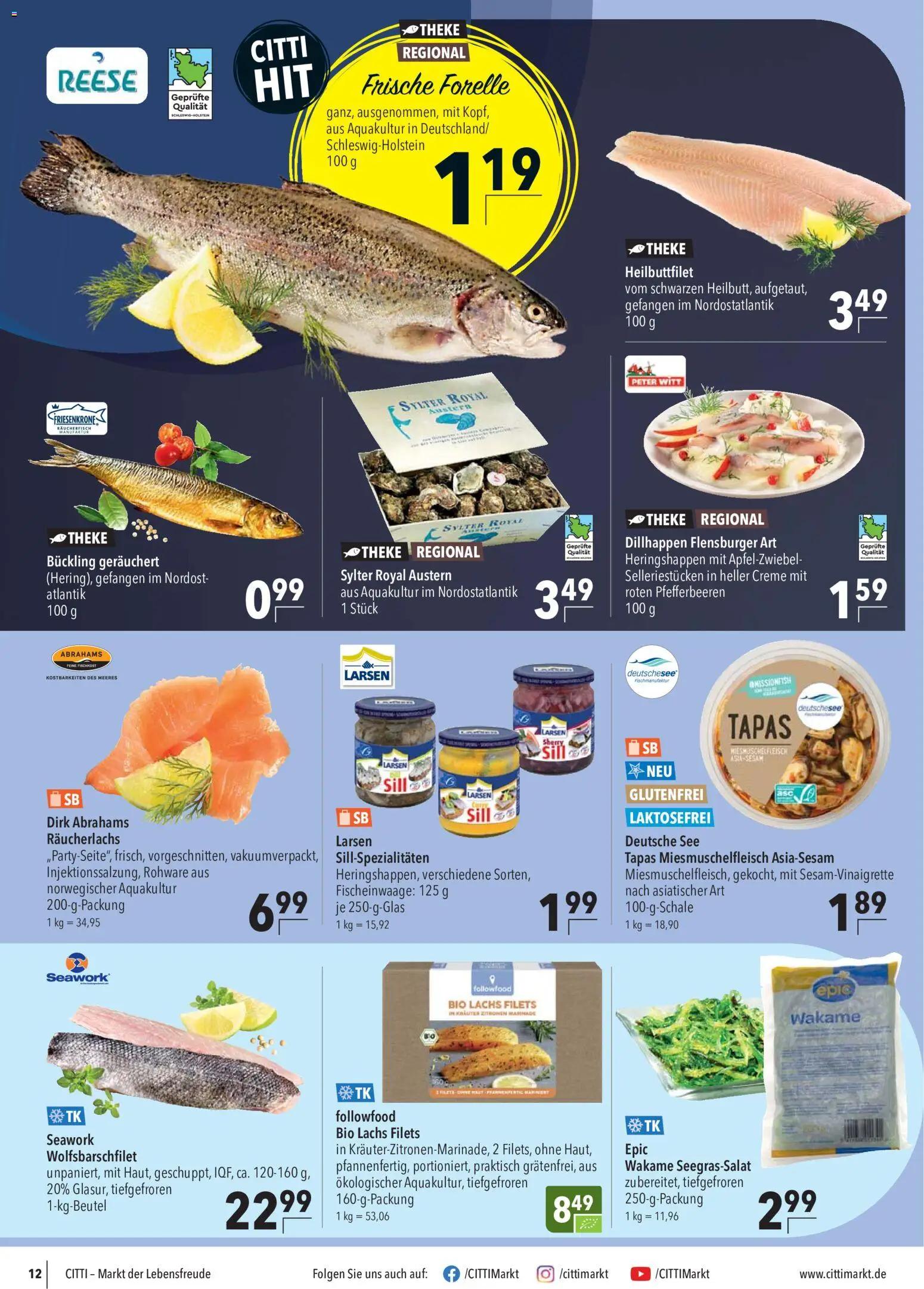 CITTI Markt Prospekt – gültig ab 30.09.2026 | Seite: 12 | Produkte: Theke, Flensburger, Räucherlachs, Zitronen