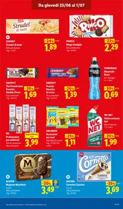 Anteprima del volantino Strudel di mele, 600 g confezione valido a partire dal 25/06/2026 | Pagina: 17 | Prodotti: Cornetto, Mandorle, Cocco, WC