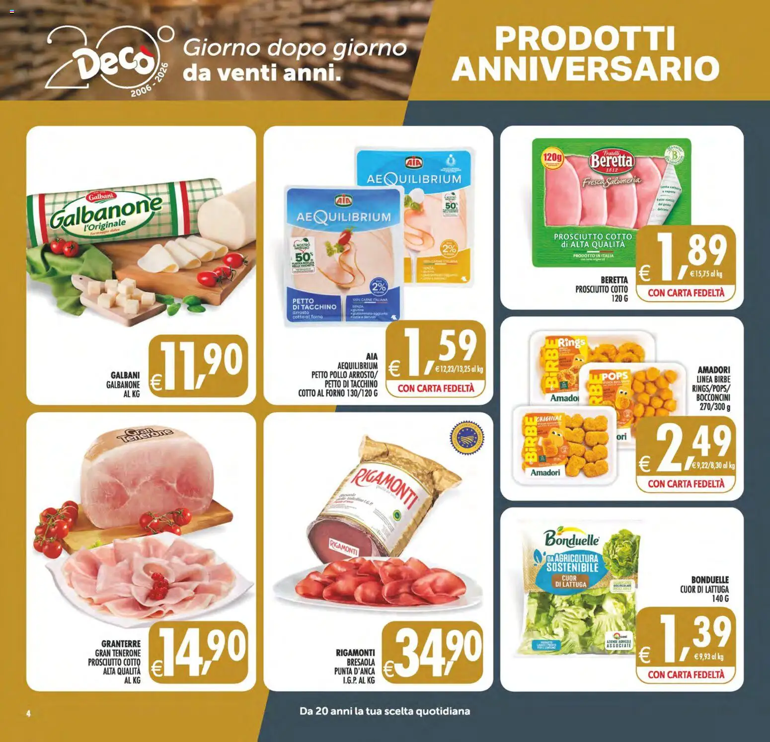 Volantino Decò del 22/09/2026 | Pagina: 4 | Prodotti: Arrosto, Prosciutto, Carne, Petto di tacchino