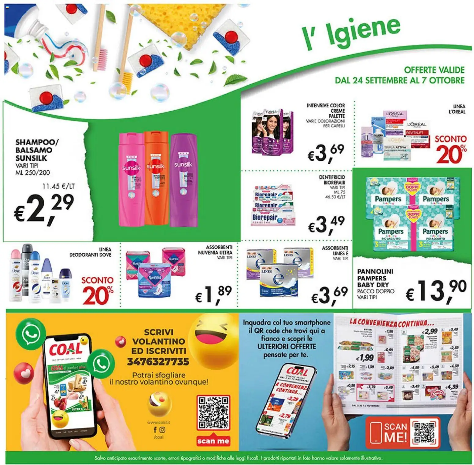 Volantino Coal del 24/09/2026 | Pagina: 23 | Prodotti: Pannolini, Dentifricio, Smartphone, Assorbenti