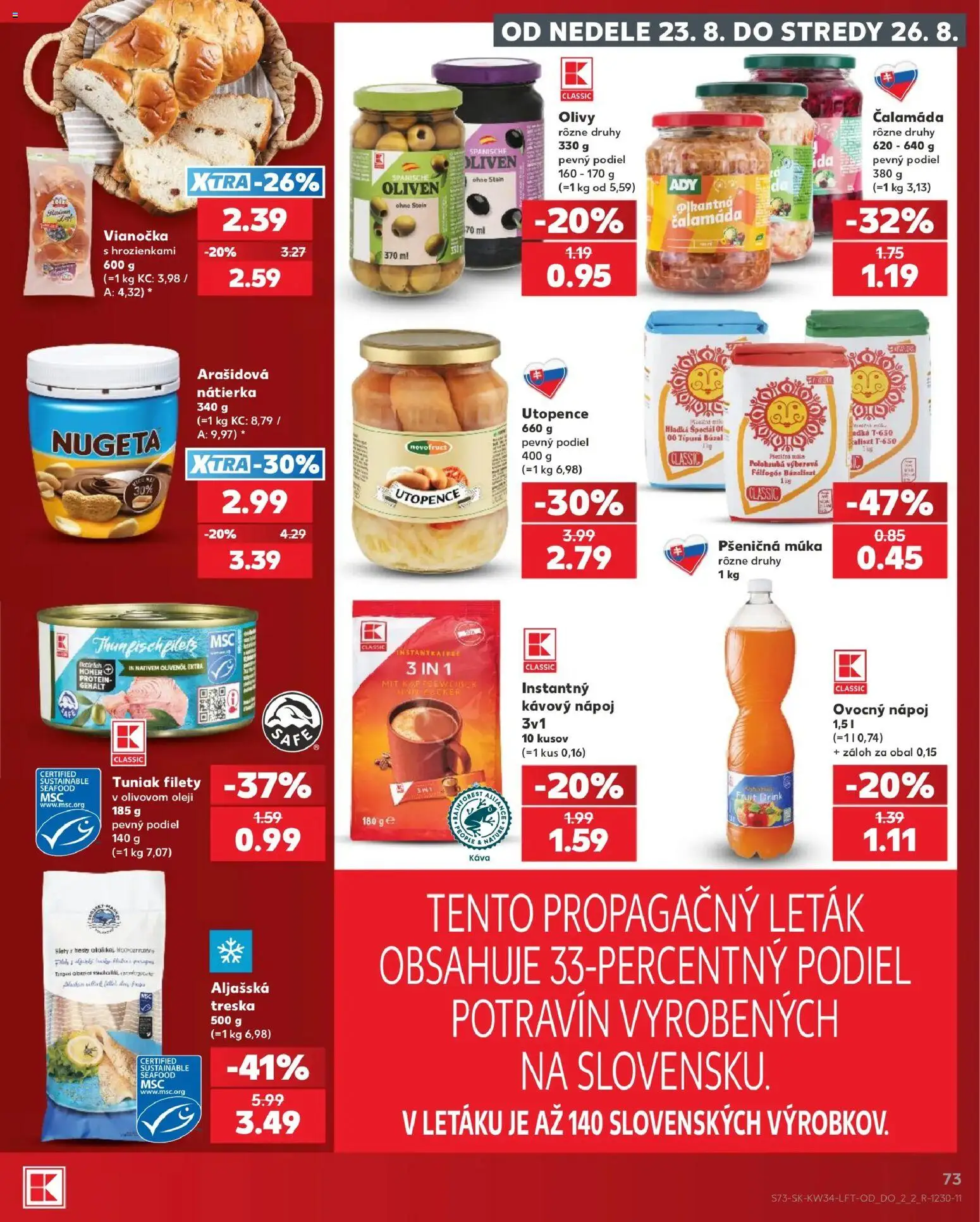 Kaufland SK akciós ujság - amely érvényes a következő dátumtól: 2026.08.20. | Oldal: 73