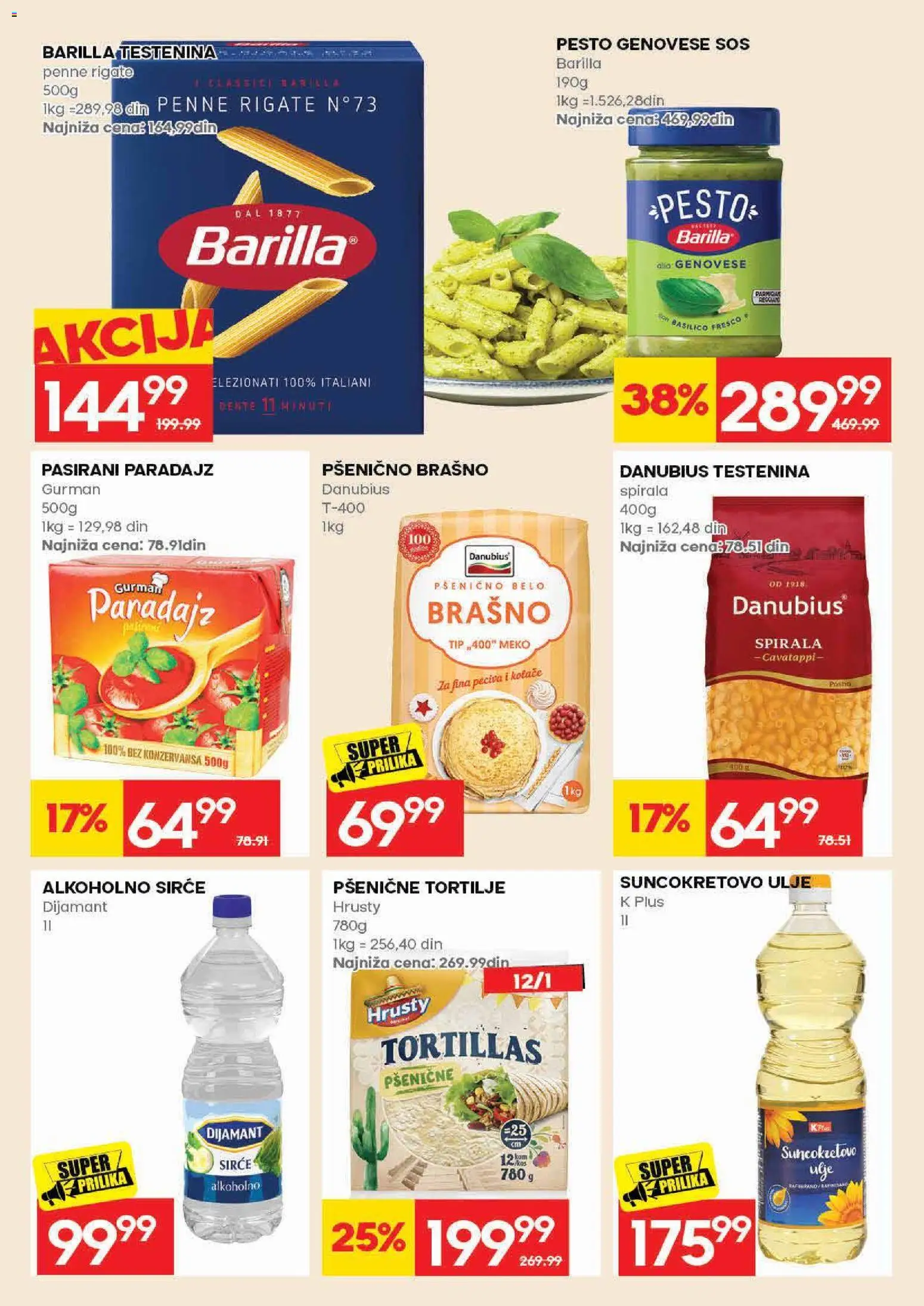 Mercator katalog - važi od 25.06.2026 | Strana: 18 | Proizvode: Pasirani paradajz, Brašno, Pšenično brašno, Suncokretovo ulje
