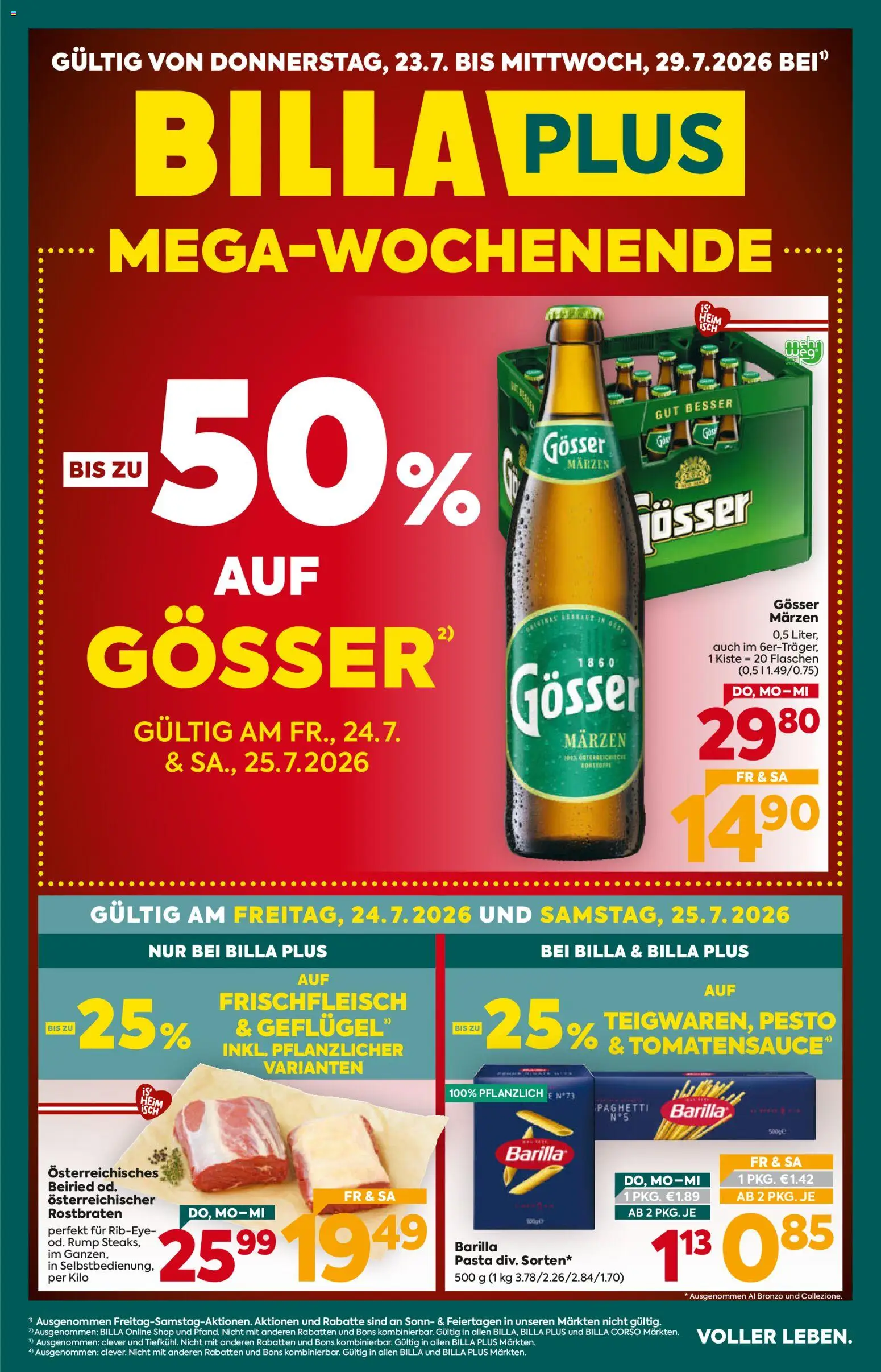 Billa Plus Flugblatt gültig ab 23.07.2026 | Seite: 1