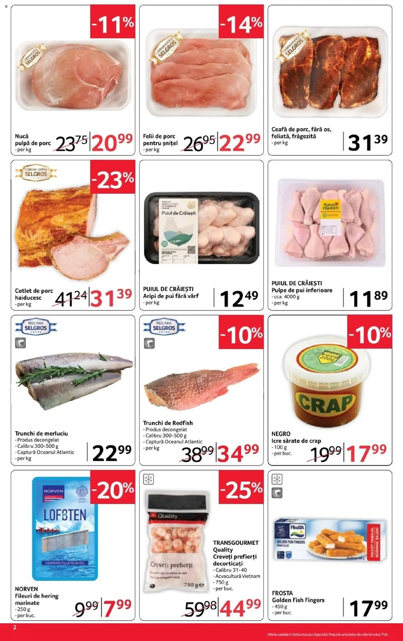 Noul catalog Selgros – valabil de la 30.10.2026 | Pagină: 2 | Produse: Trunchi de Merluciu, Cotlet, Pui, Trunchi
