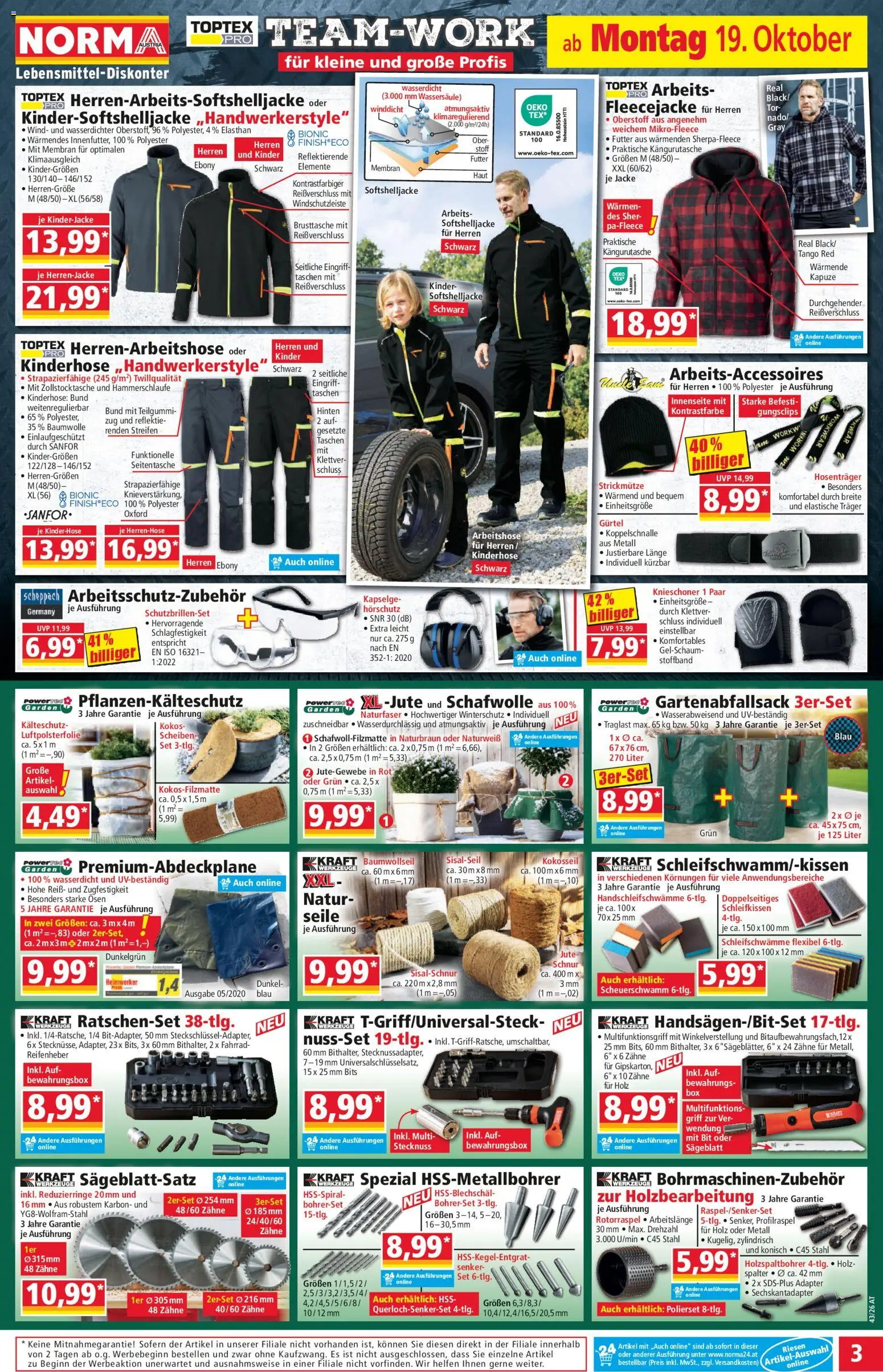 Norma Flugblatt gültig ab 19.10.2026 | Seite: 3 | Produkte: Jacke, Gürtel, Adapter