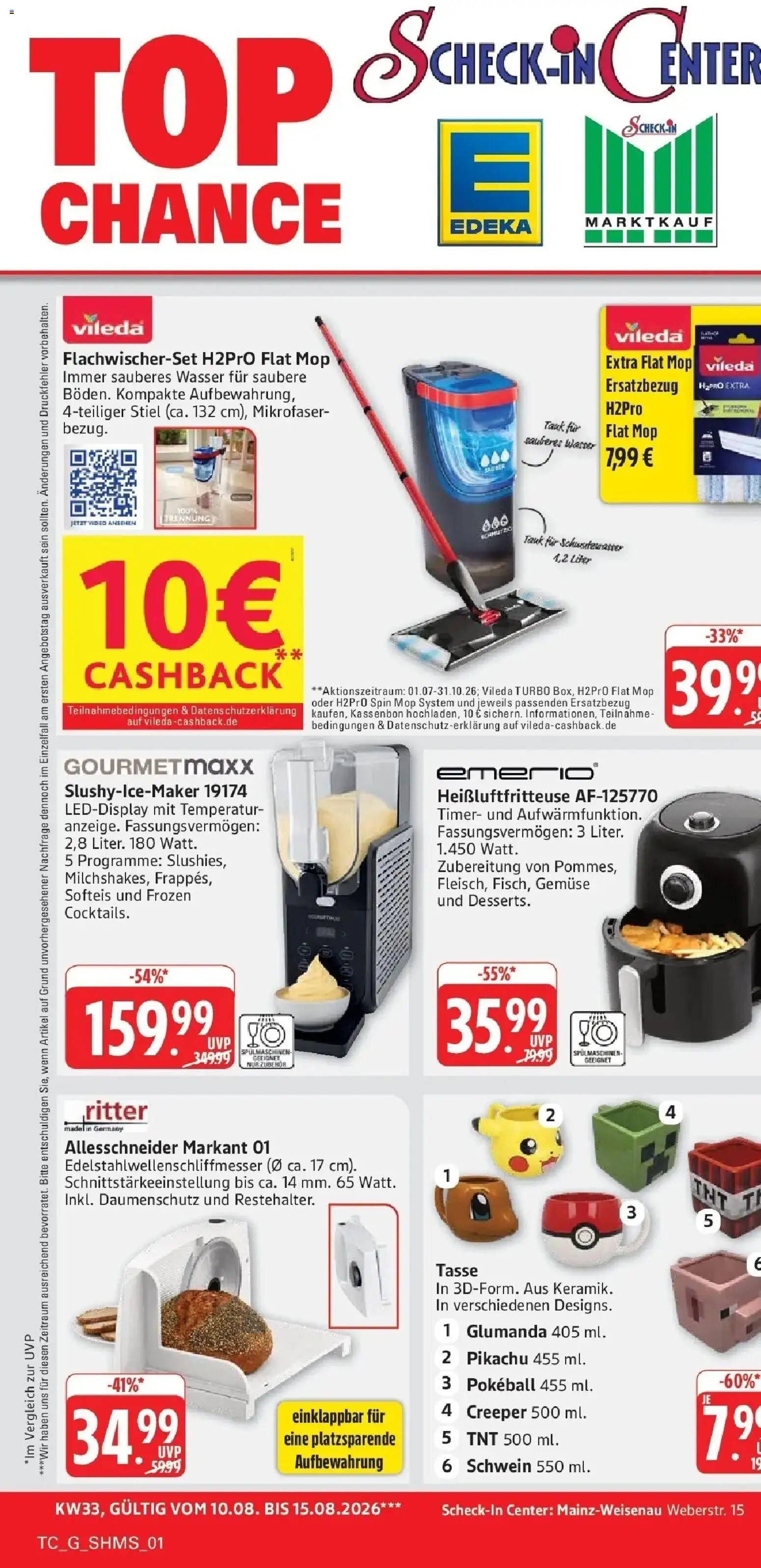 Edeka Prospekt Mainz-Weisenau (ab 10.08.2026) » Angebote Online | Seite: 74 | Produkte: Wasser, Gemüse, Heißluftfritteuse, Video