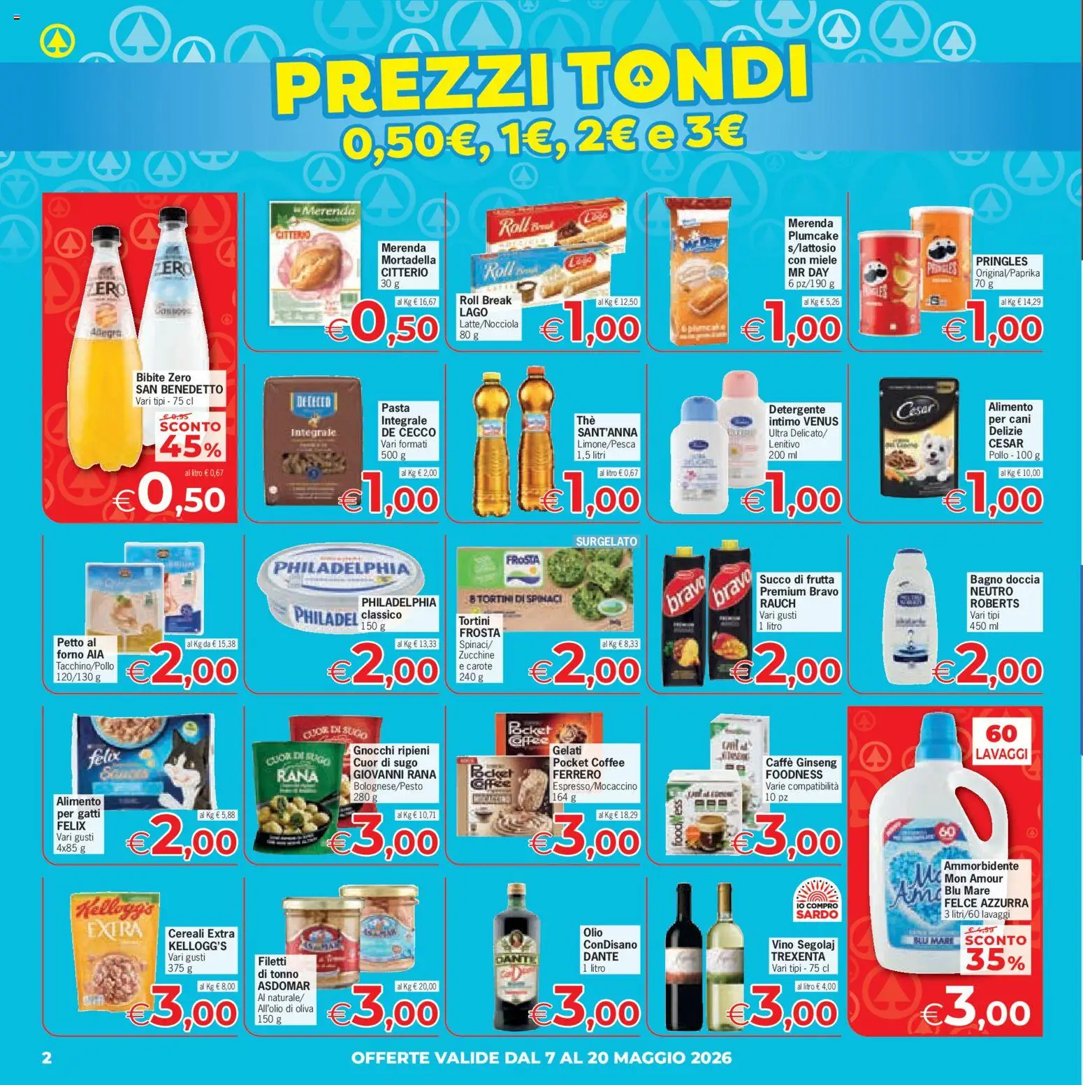 Volantino Despar del 07.05.2026 | Pagina: 2 | Prodotti: Succo, Zucchine, Succo di frutta, Bagno