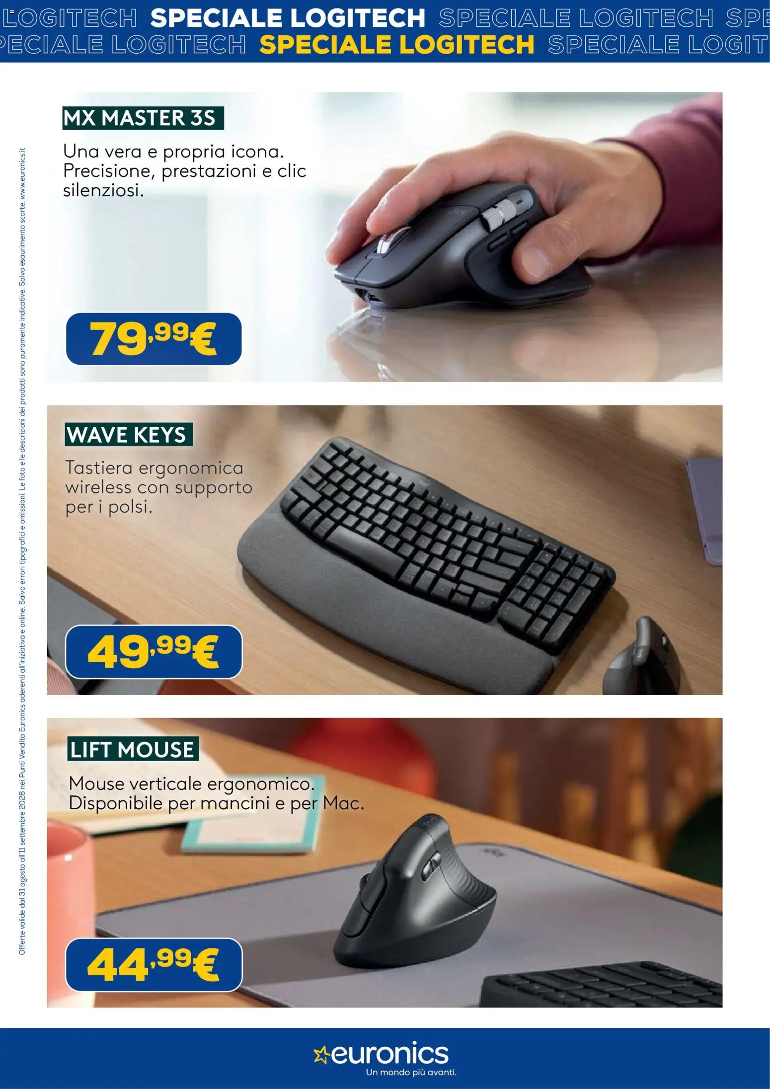 Volantino Euronics del 31/08/2026 | Pagina: 2 | Prodotti: Mouse, Tastiera