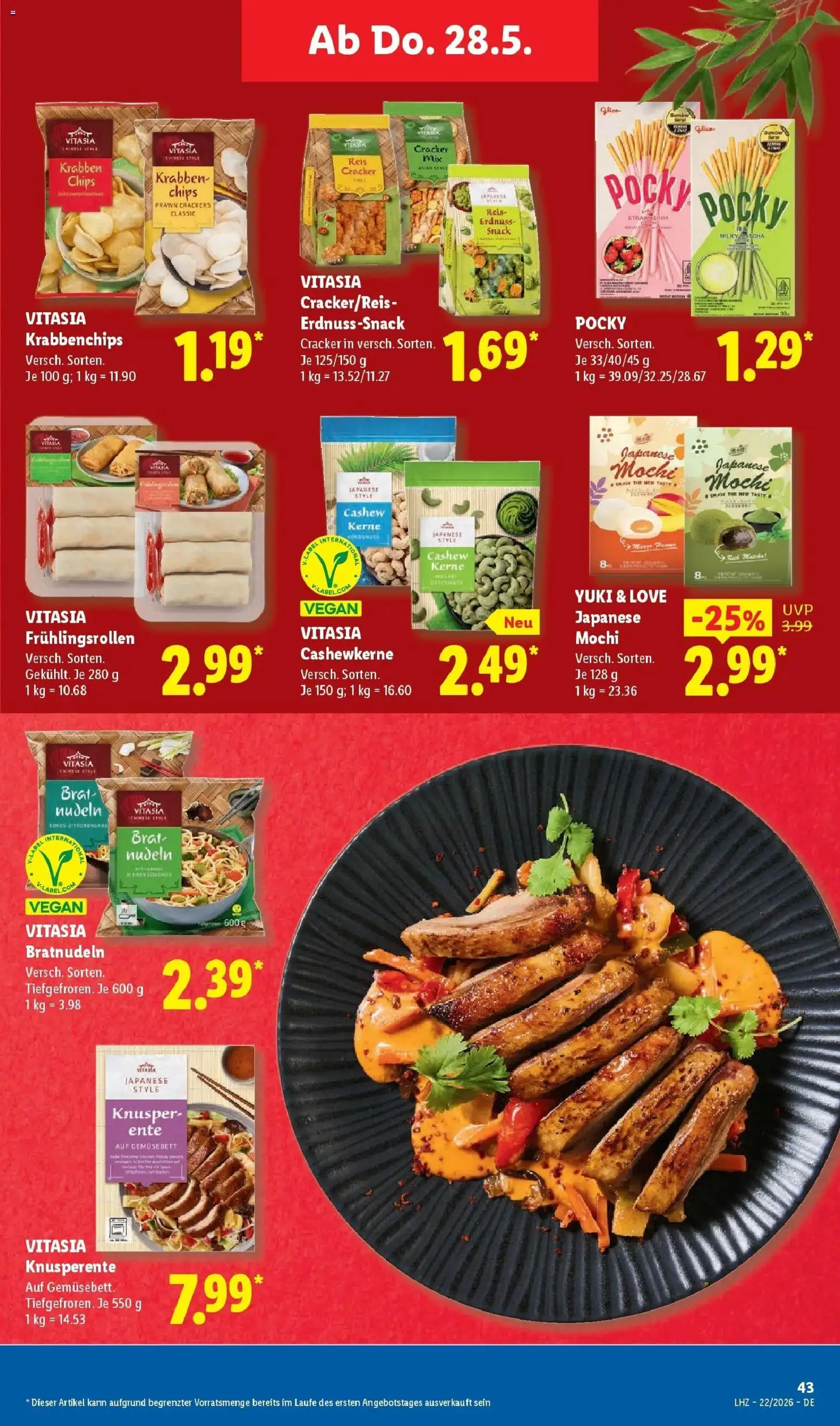 Lidl Prospekt Mahlow – gültig ab 26.05.2026 | Seite: 61 | Produkte: Reis, Chips, Ente, Mochi