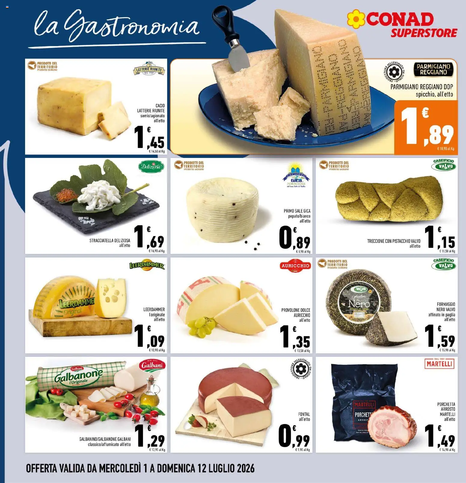 Volantino Conad del 01/07/2026 | Pagina: 8 | Prodotti: Arrosto, Sale, Formaggio, Stracciatella