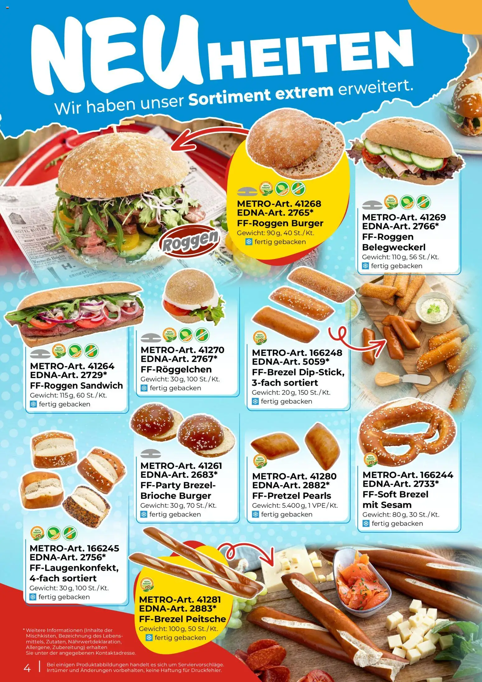 Metro EDNA Katalog 2026 gültig ab 19.02.2026 | Seite: 4 | Produkte: Burger, Gewicht, Brioche