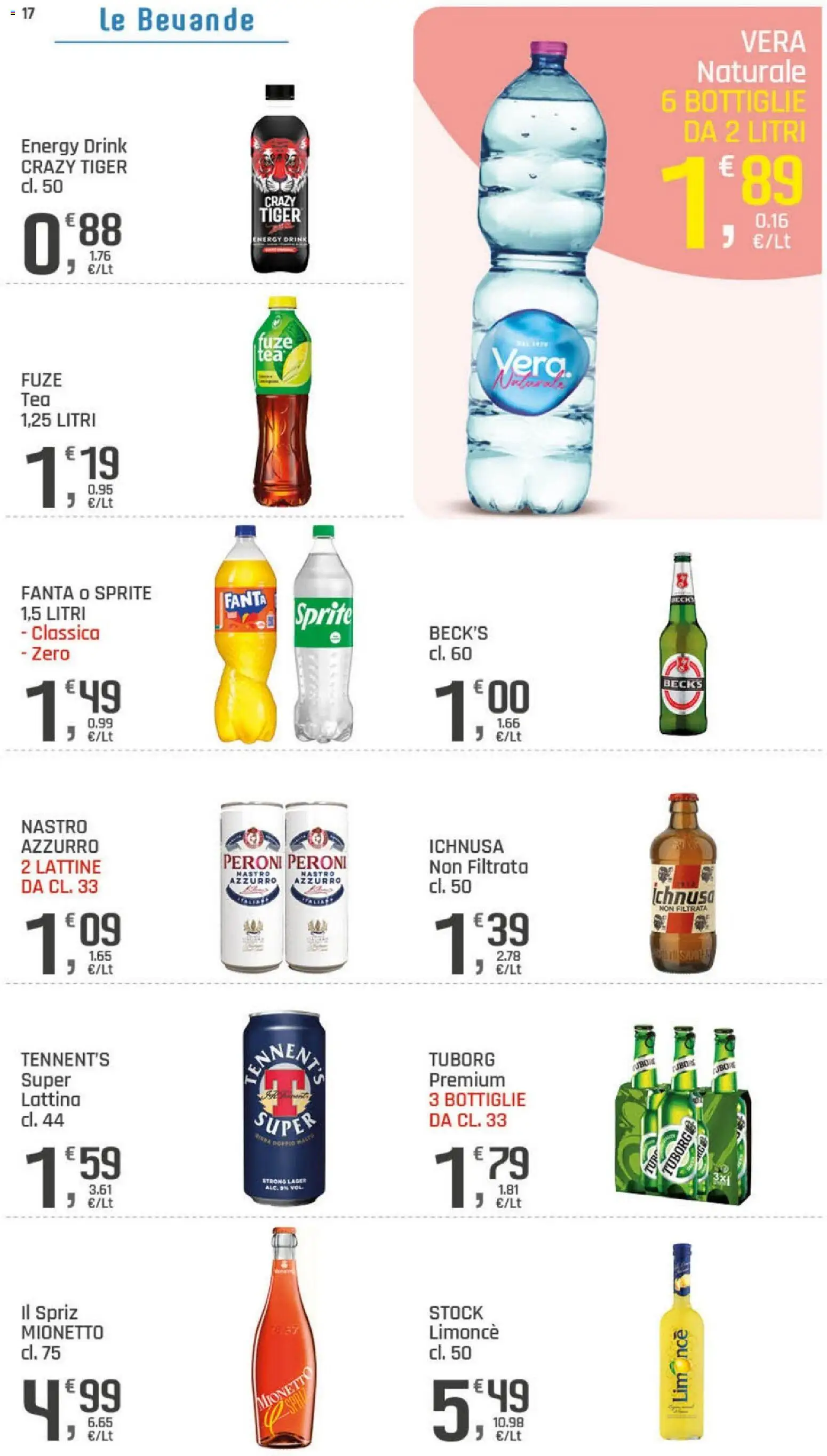 Volantino DOK del 20/08/2026 | Pagina: 17 | Prodotti: Tennent's, Fanta, Sprite, Mionetto
