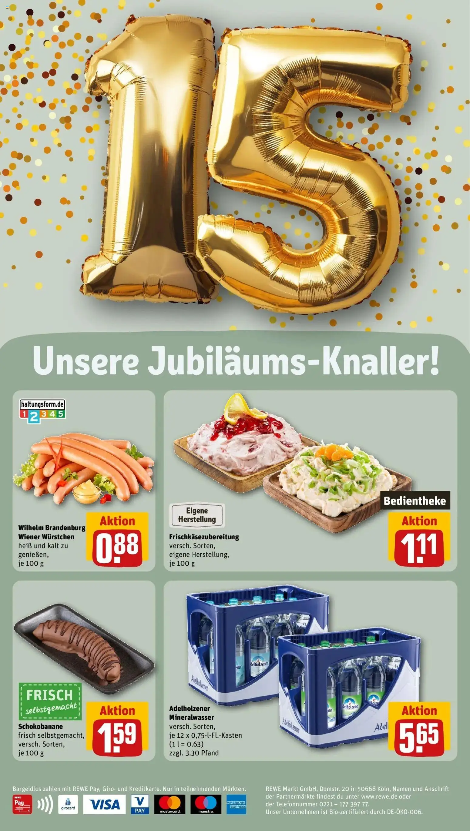 REWE Prospekt ab 14.09.2026 zum Blättern » Angebote | Seite: 2 | Produkte: Wiener wurstchen, Adelholzener, Mineralwasser