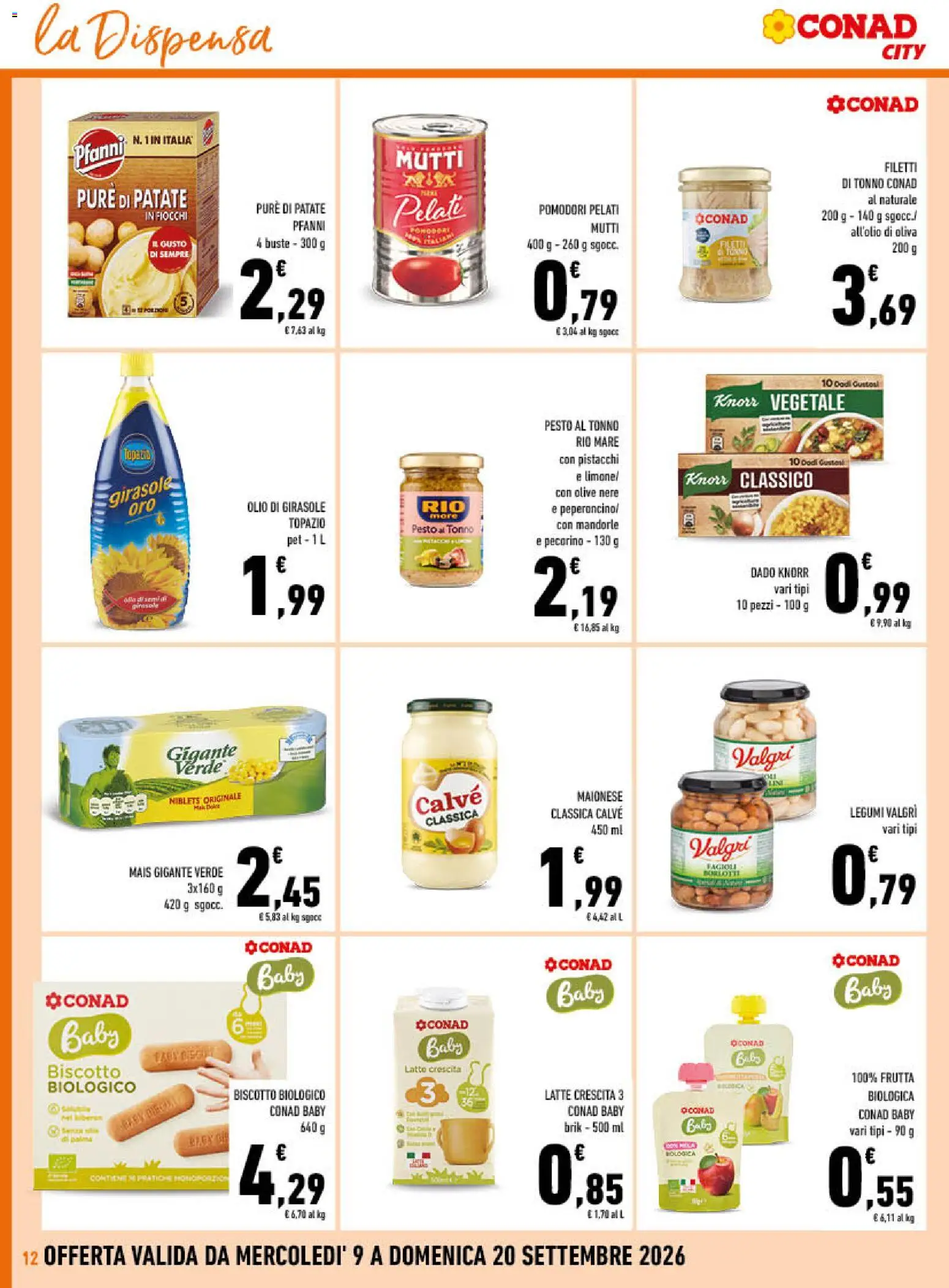 Volantino Conad del 09/09/2026 | Pagina: 12 | Prodotti: Legumi, Fiocchi, Mutti, Pistacchi