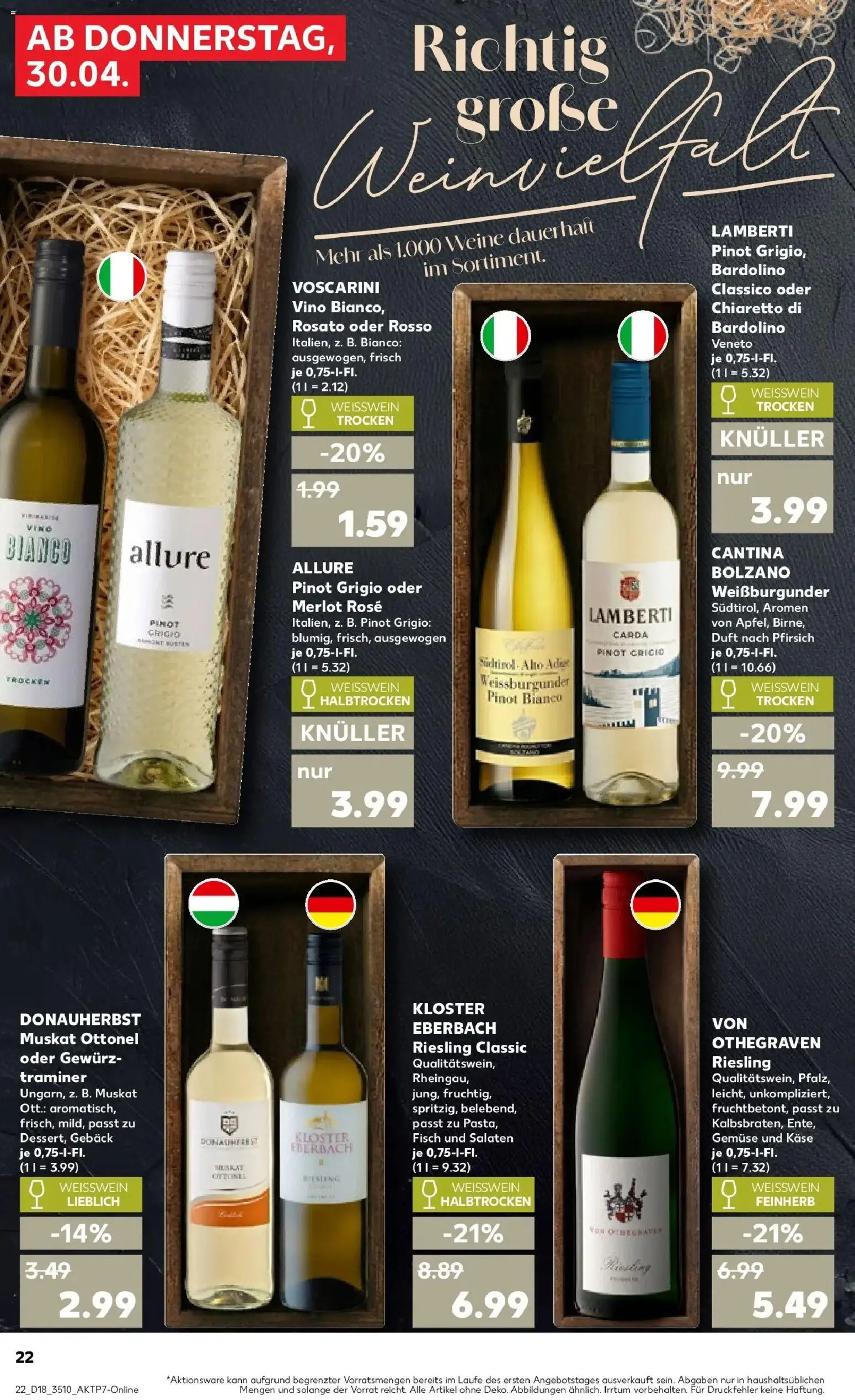Prospekt Kaufland ab 30.04.2026 » Angebote Online zum Blättern | Seite: 24 | Produkte: Weißwein, Duft, Fisch, Pfirsich