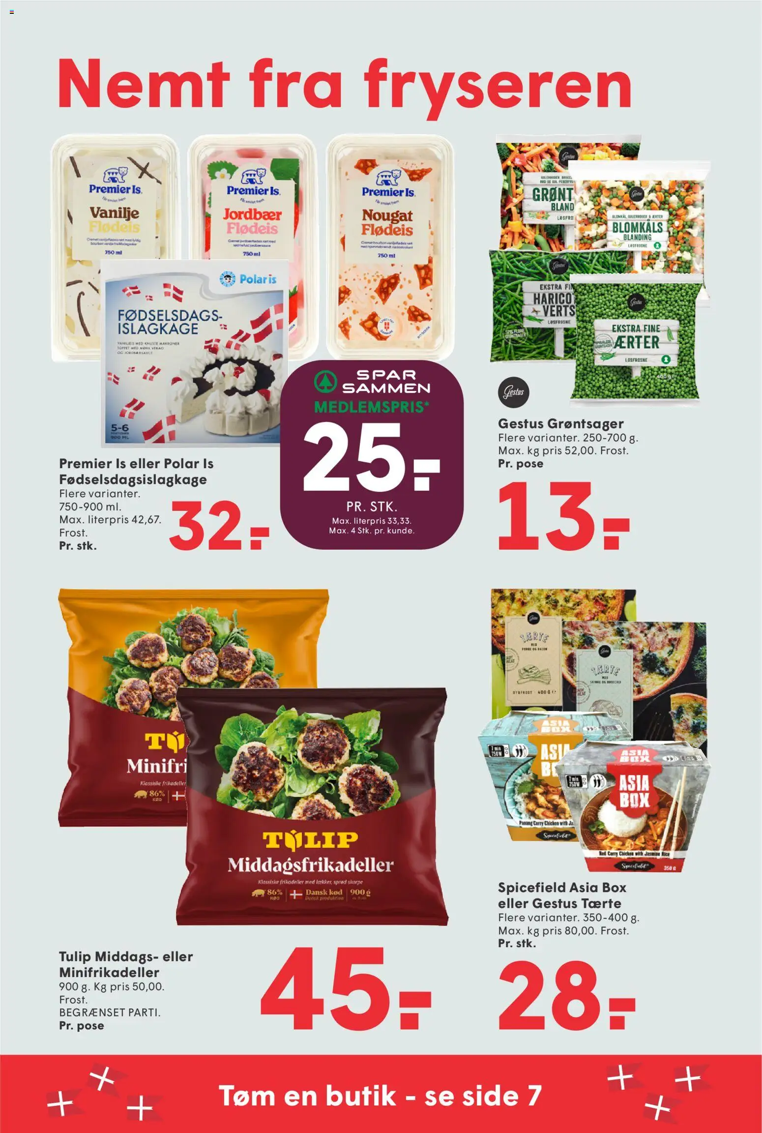 Spar tilbudsavis – gyldig fra 11/09/2026 | Side: 16 | Produkter: Jordbær, Flødeis, Frikadeller, Nougat
