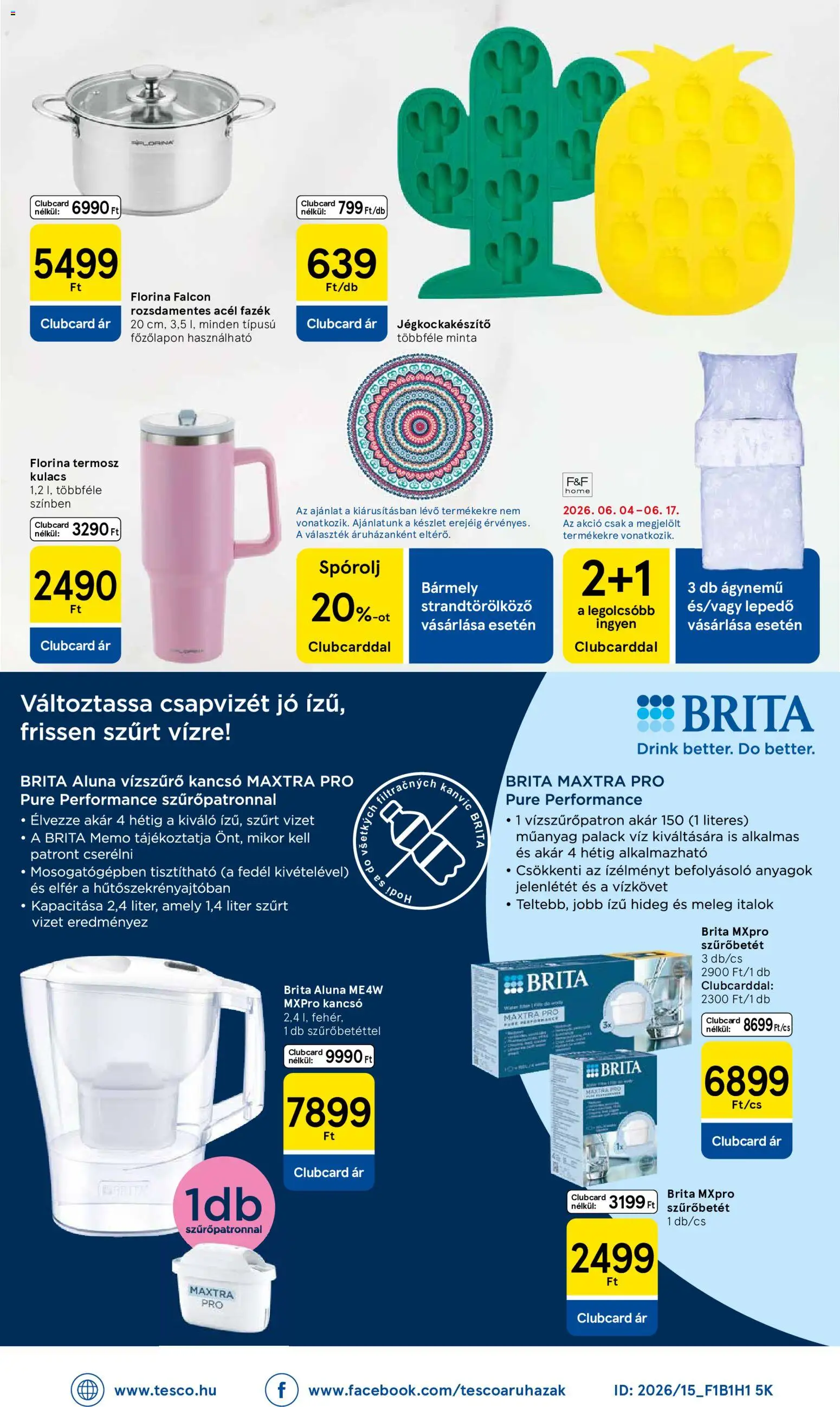 Tesco akciós ujság - amely érvényes a következő dátumtól: 11.06.2026 | Oldal: 36 | Termékek: Kancsó, Strandtörölköző, Kulacs, Ágynemű