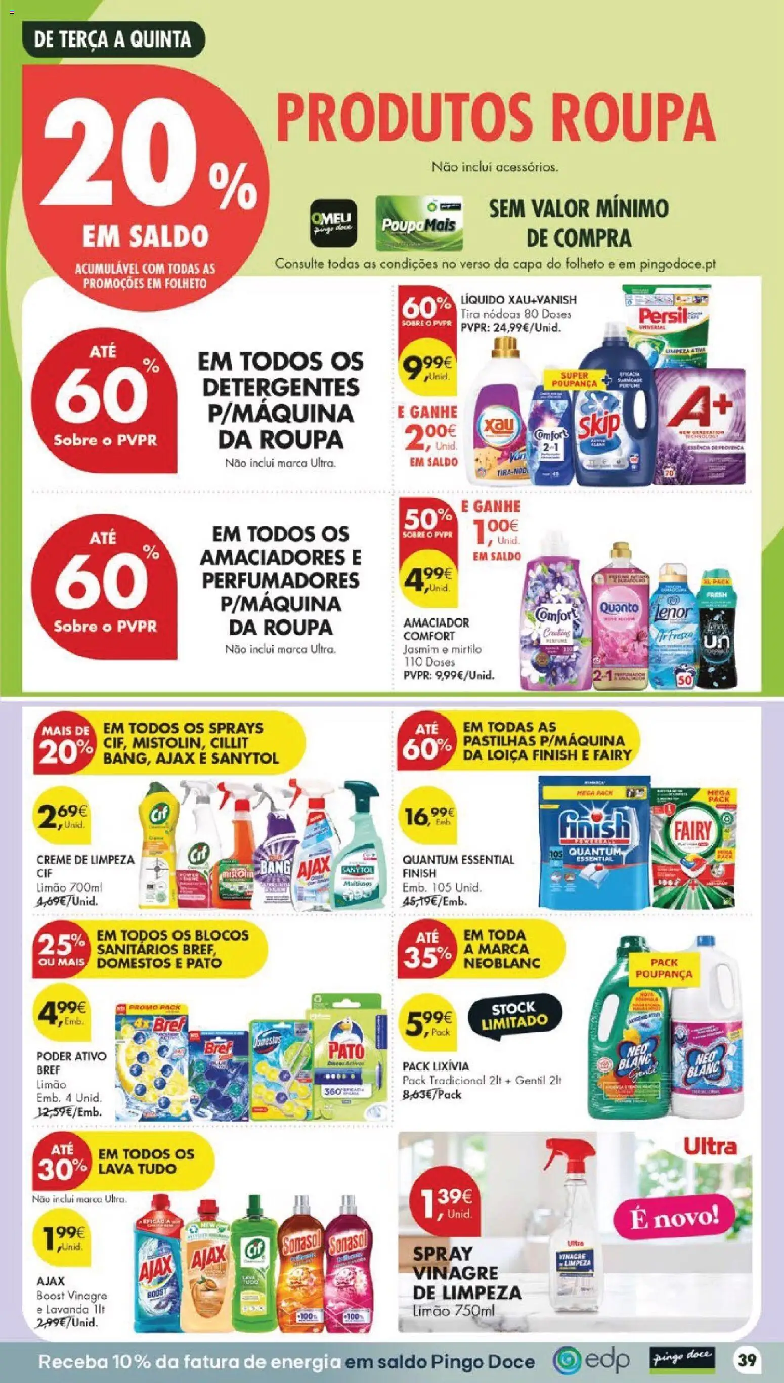 Pingo Doce Poupe Esta Semana Lojas Grandes │ válido de 22/09/2026 | Página: 41 | Produtos: Vinagre, Pato, Persil, Creme