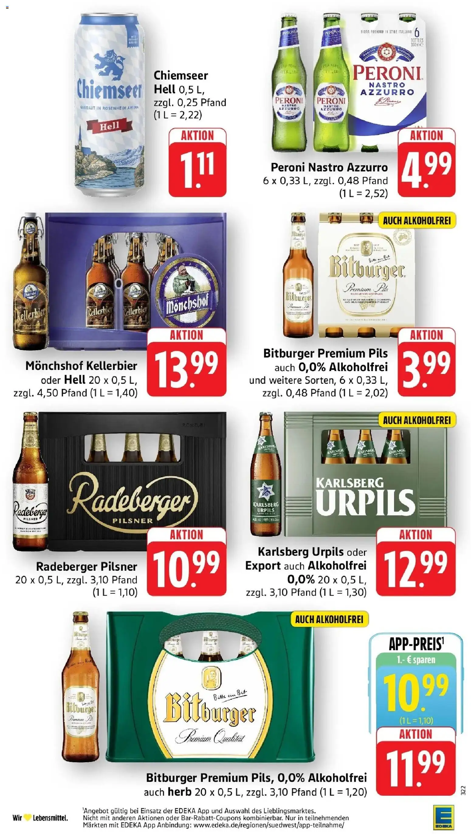 Edeka Prospekt Friedrichsthal (ab 12.10.2026) » Angebote Online | Seite: 37 | Produkte: Bitburger, Monchshof, Pils, Radeberger pilsner