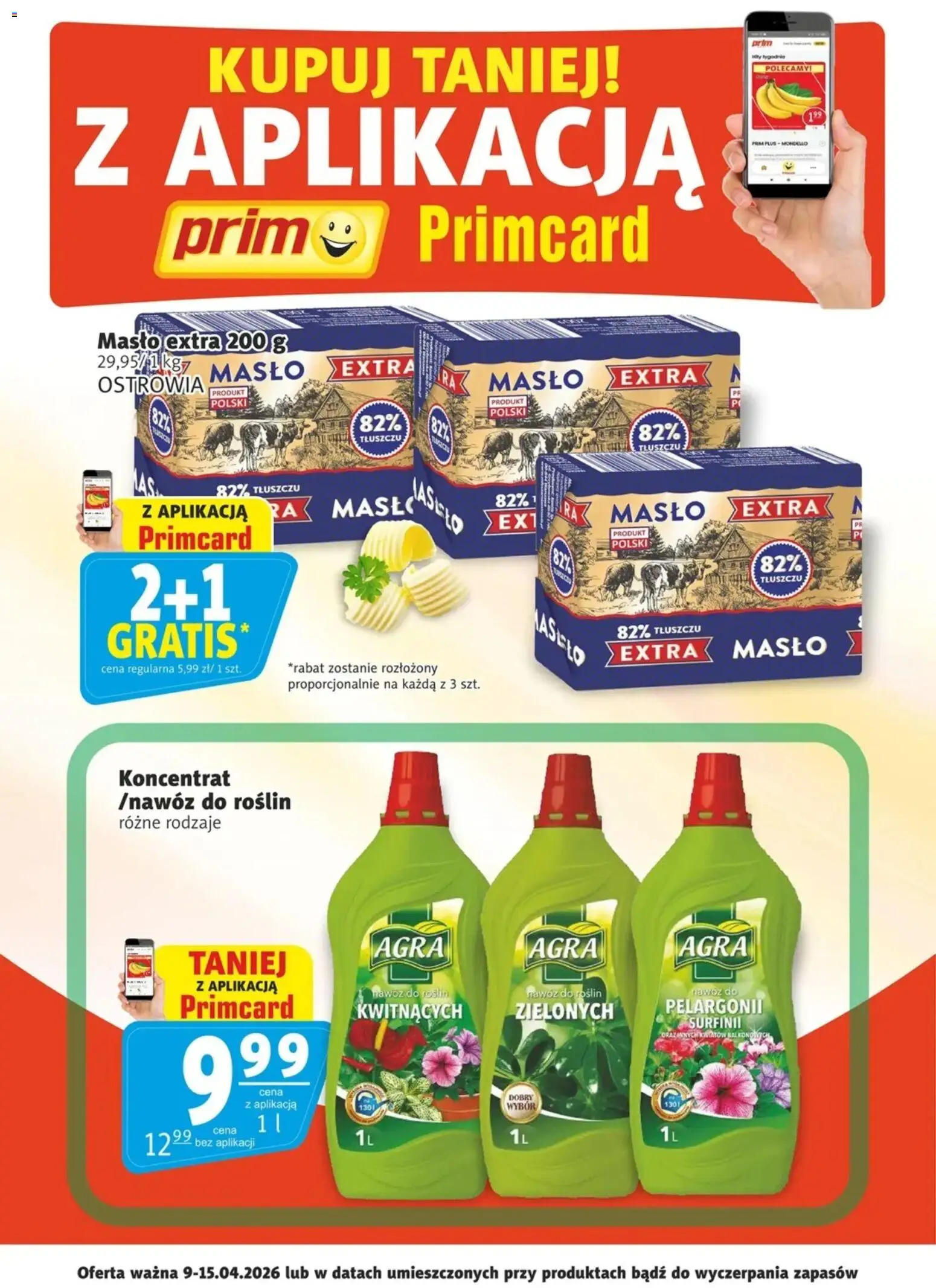 Prim Market promocje - Primcard od 09.04.2026 | Strona: 1 | Produkty: Masło