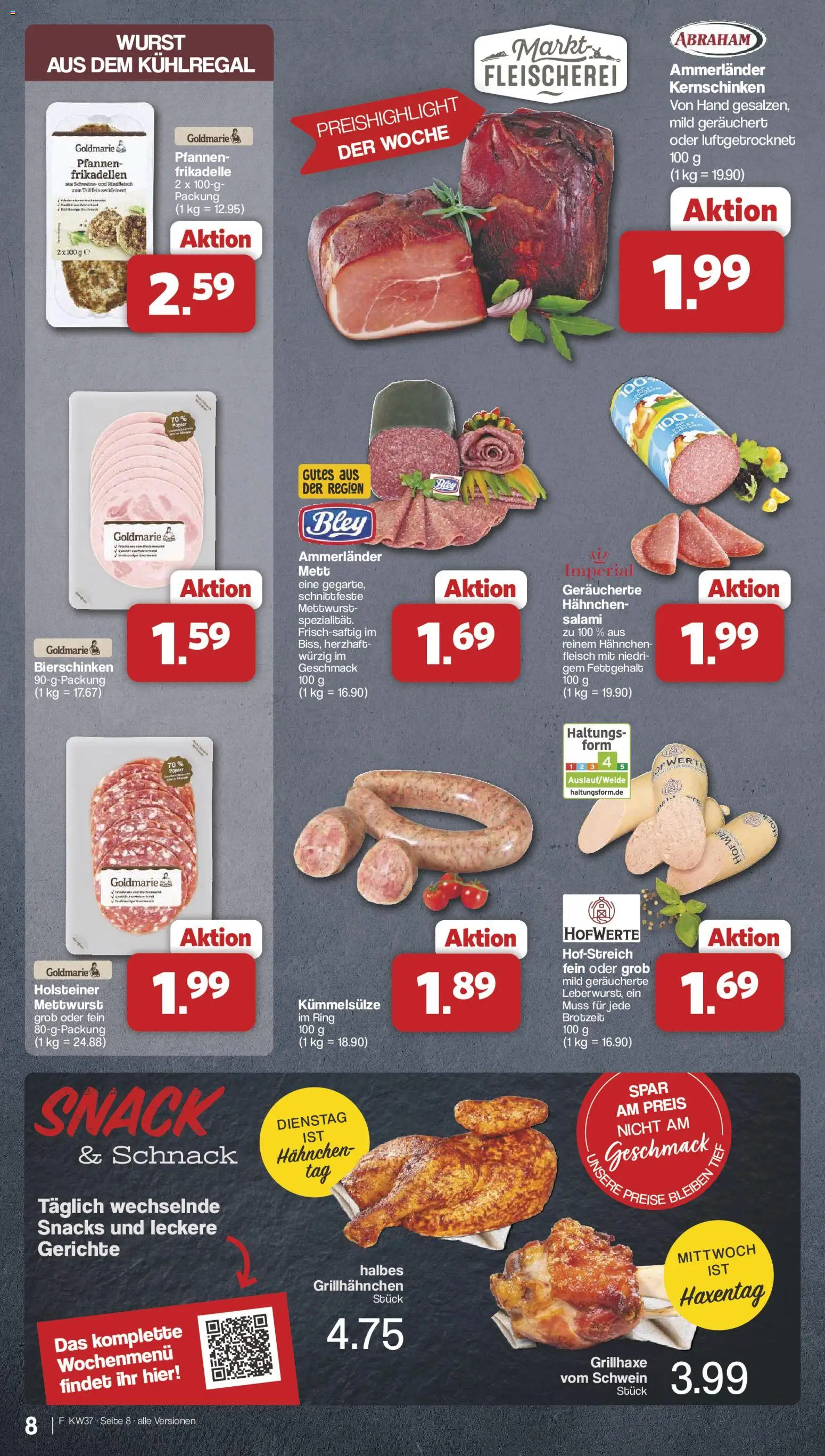 Famila Nordwest Prospekt – gültig ab 07.09.2026 | Seite: 8 | Produkte: Wurst, Gerichte, Salami, Fleisch