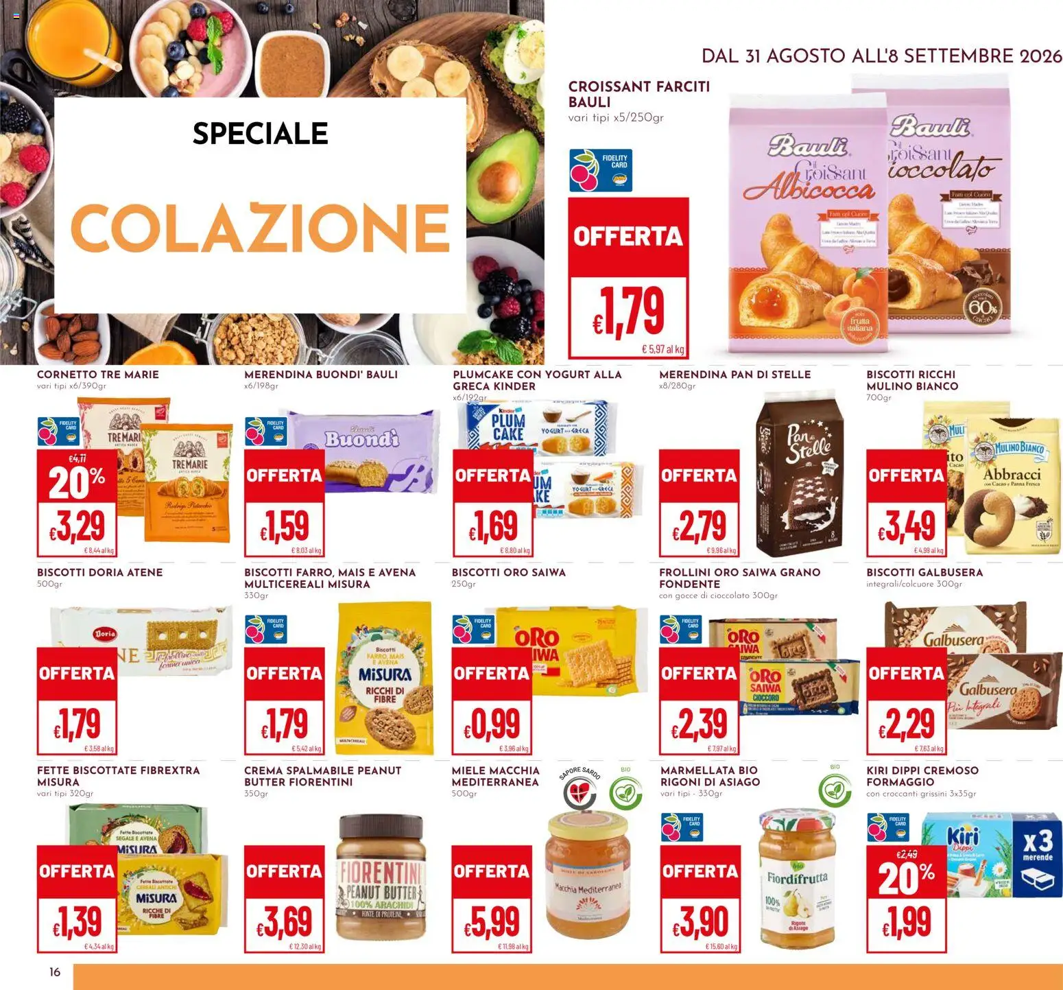 Volantino Pan del 31/08/2026 | Pagina: 16 | Prodotti: Panna, Biscotti, Cacao, Marmellata