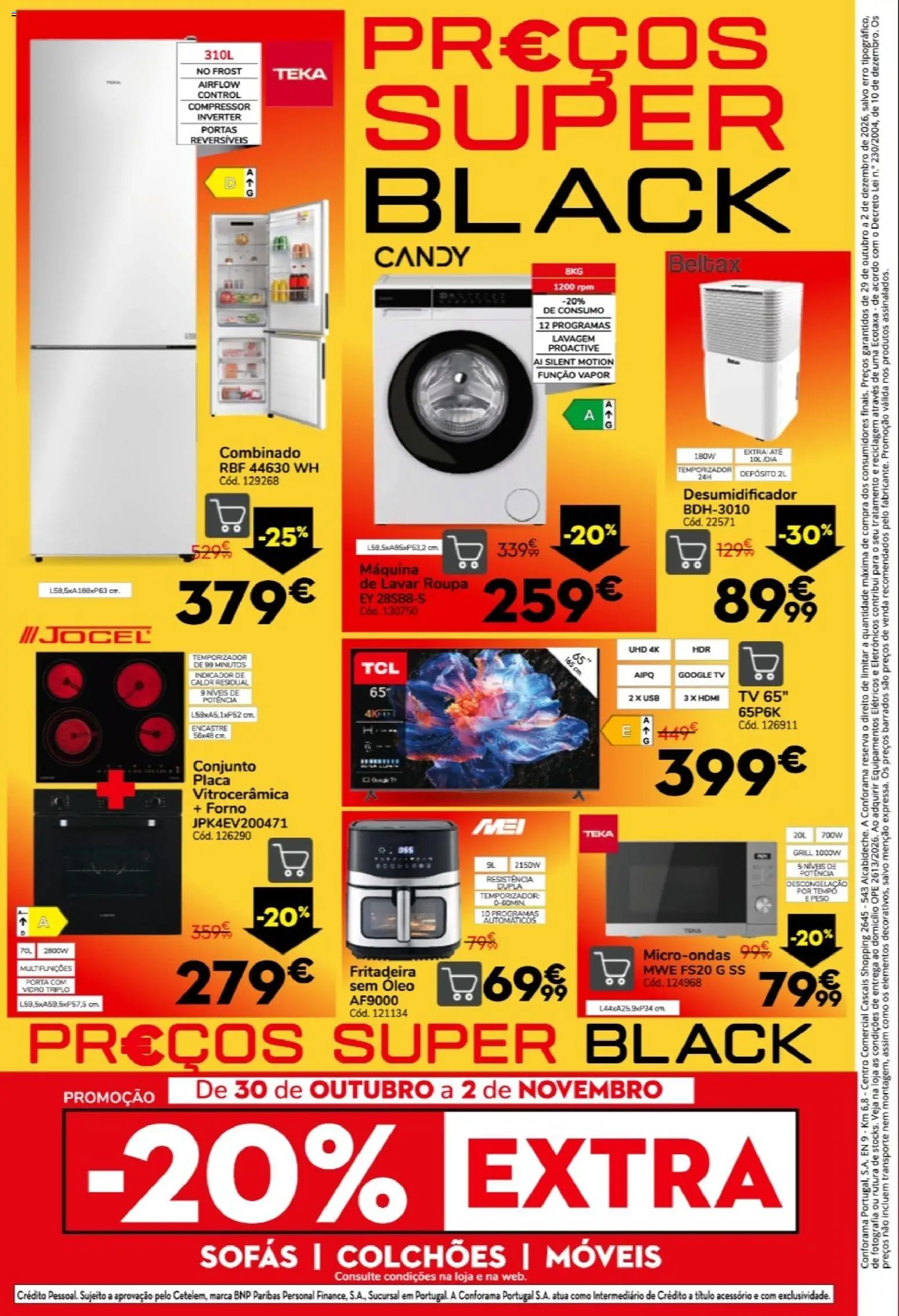 Conforama Black Friday │ válido de 29/10/2026 | Página: 8 | Produtos: Fritadeira, USB, Portas, Microondas