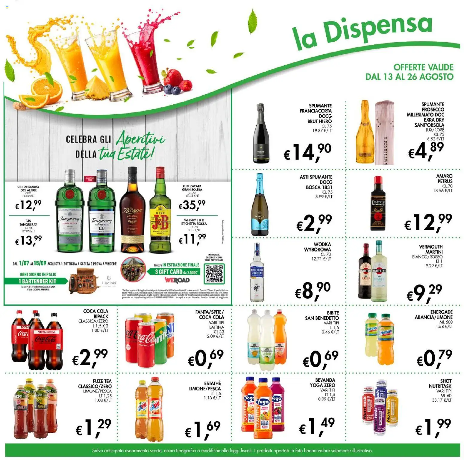 Volantino Coal del 13/08/2026 | Pagina: 13 | Prodotti: Gin, Prosecco, Amaro, Coca Cola