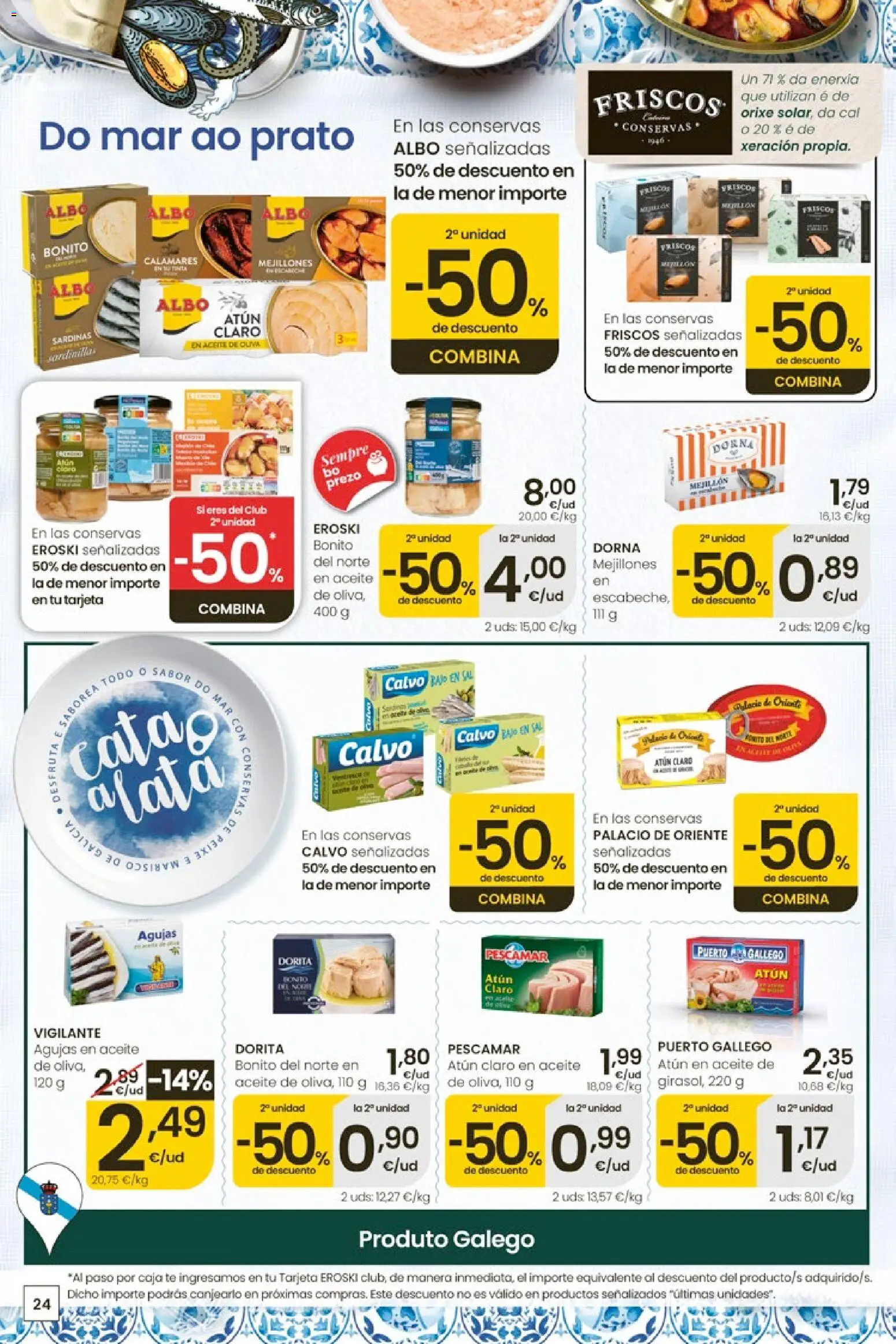 Eroski Quieres ahorrar conmigo │ válido desde el 14.05.2026 | Página: 24 | Productos: Calamares, Aceite de oliva, Caja, Atún claro
