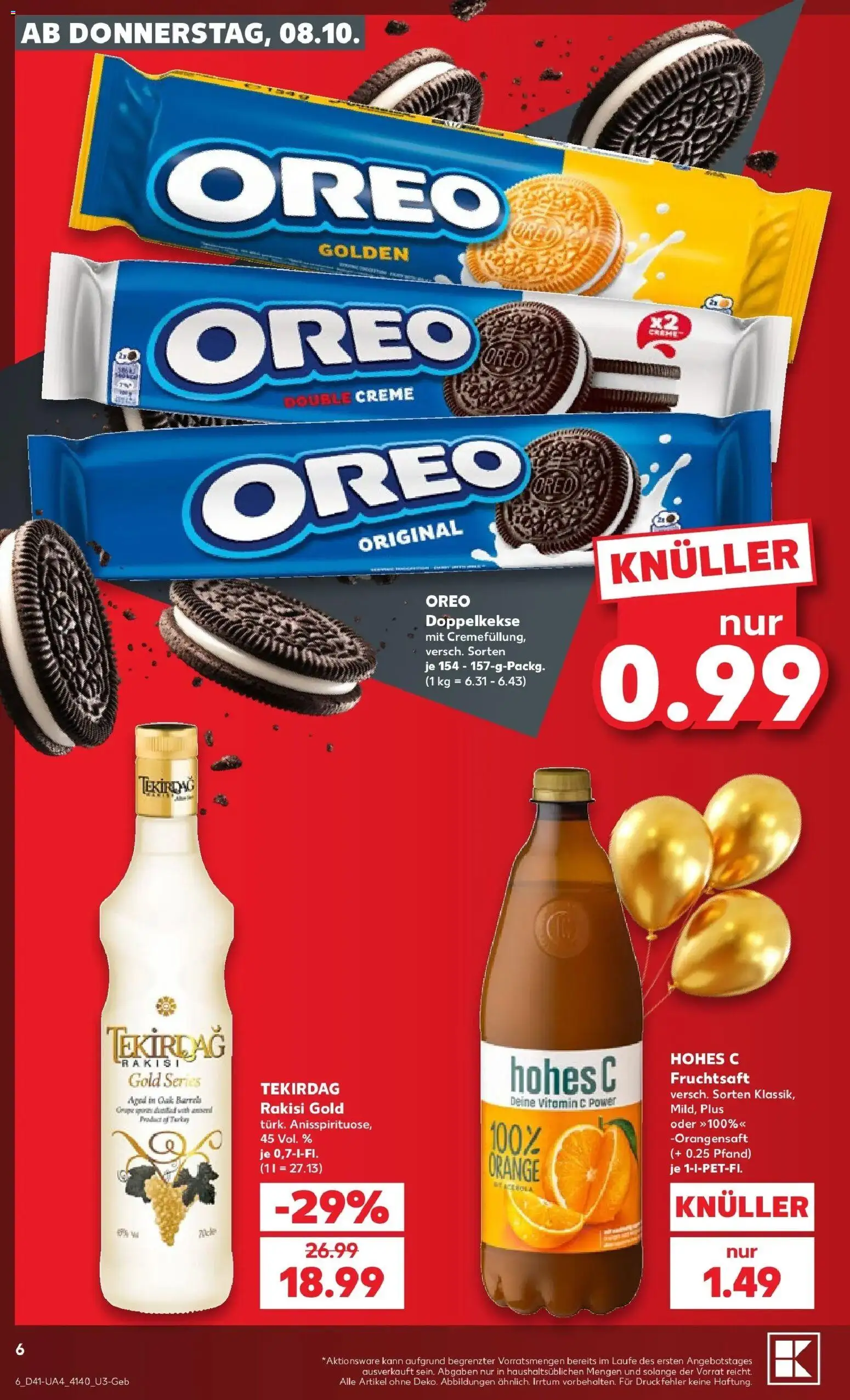 Prospekt Kaufland ab 08.10.2026 » Angebote Online zum Blättern | Seite: 6 | Produkte: Orangensaft, Creme, Hohes c, Fruchtsaft