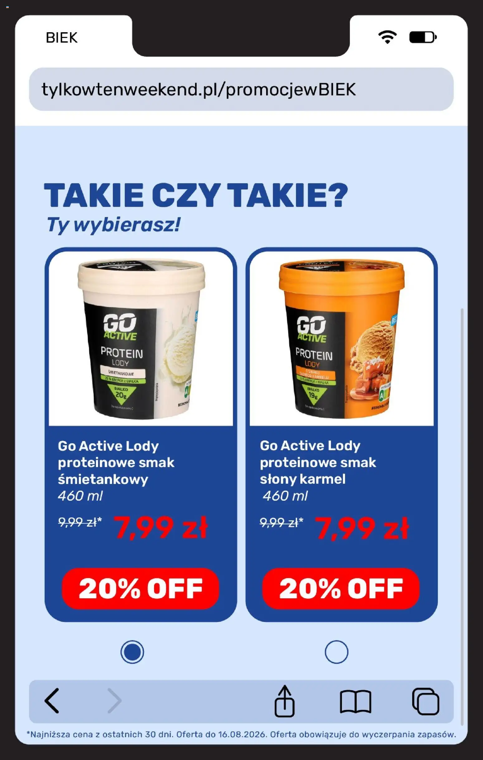 Biedronka gazetka - Biek od 13.08.2026 | Strona: 18 | Produkty: Słony karmel, Białko, Lody proteinowe, Lody