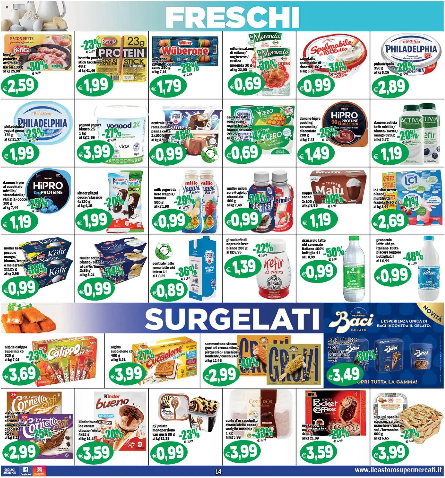 Volantino Il Castoro del 20.05.2026 | Pagina: 14 | Prodotti: Pancetta, Gelato, Tacchino, Stracciatella