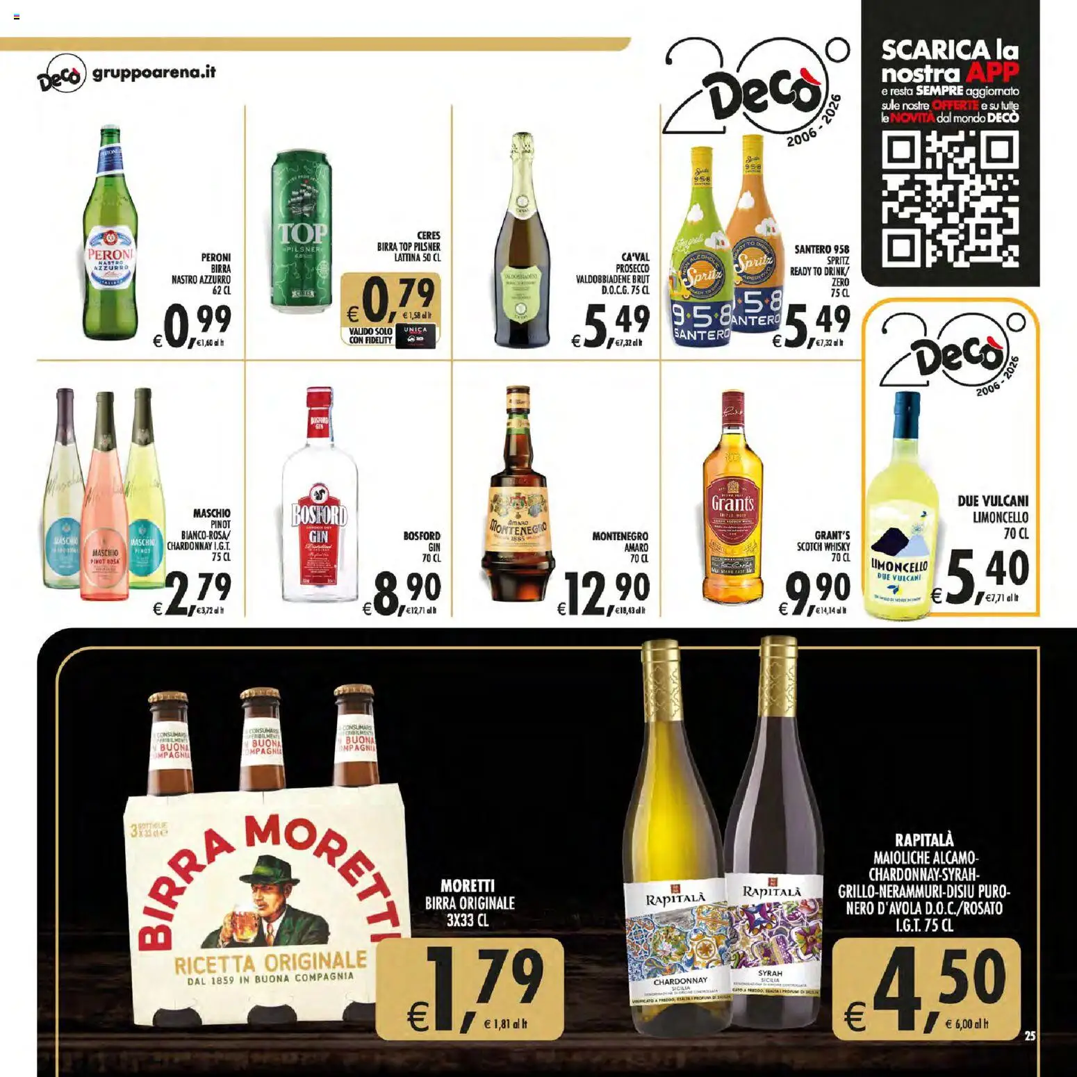 Volantino Decò del 01/09/2026 | Pagina: 25 | Prodotti: Birra, Top, Limoncello, Amaro