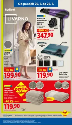 Náhled letáku Lidl leták od 20.07.2026 | Strana: 33 | Produkty: Ručník, Cien, Váha, Vysoušeč vlasů