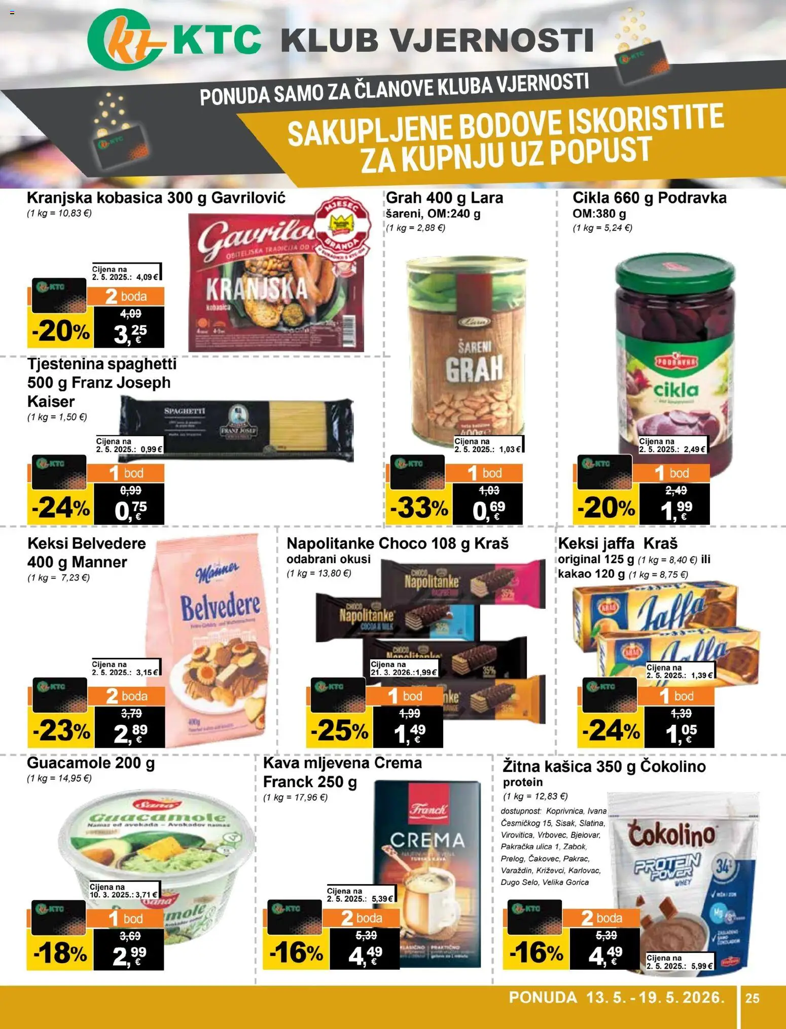 KTC katalog | vrijedi od 13.05.2026 | Stranica: 25 | Proizvodi: Podravka, Avokado, Cikla, Čokolino
