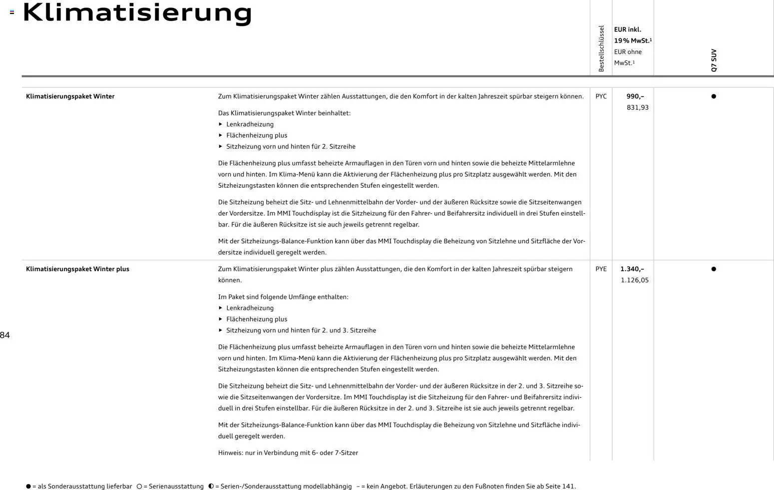 Audi Q7 – gültig ab 23.06.2026 | Seite: 84 | Produkte: Adapter, Taschen
