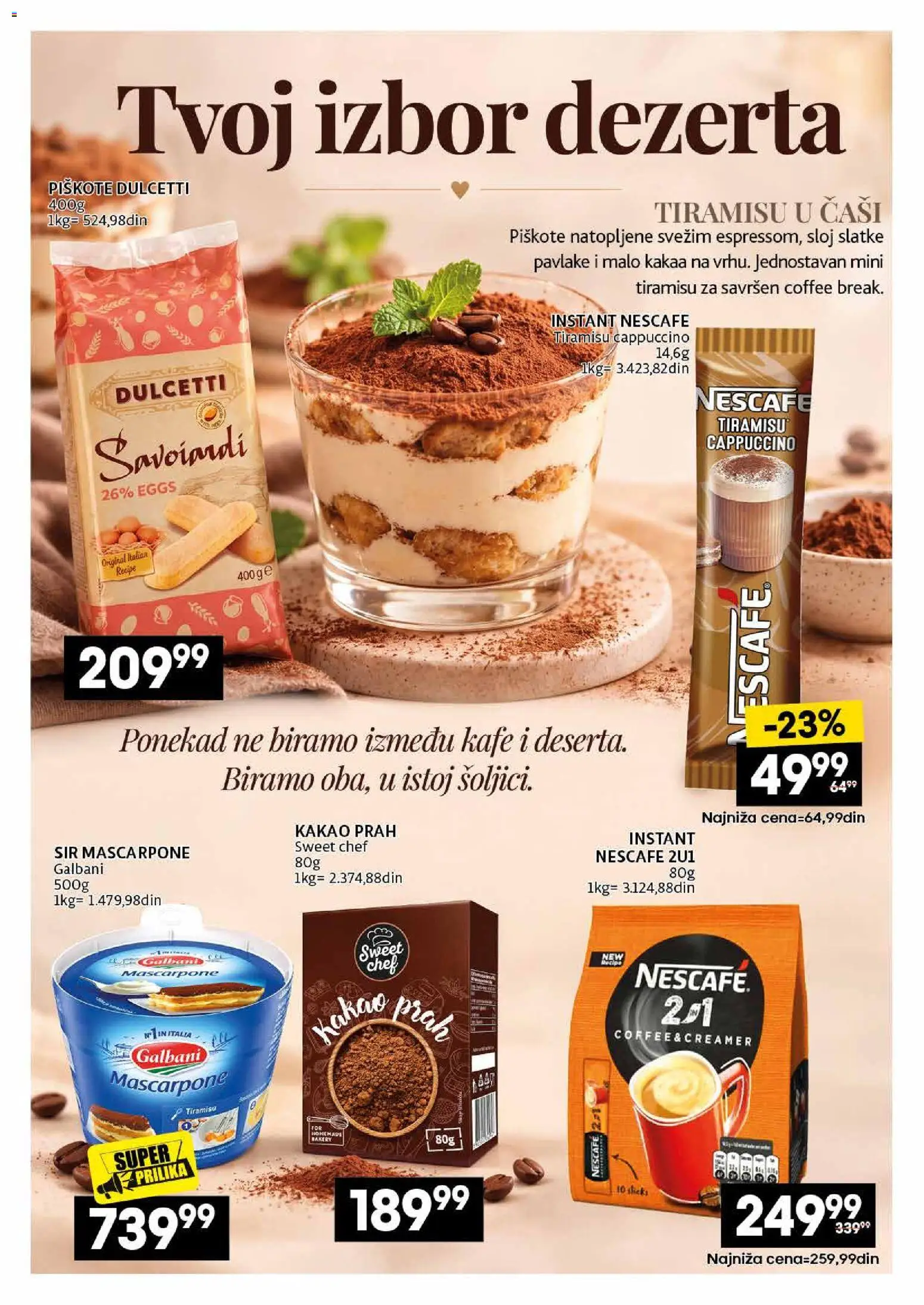 Idea katalog - važi od 26.10.2026 | Strana: 26 | Proizvode: Kakao, Piškote, Sir, Mascarpone