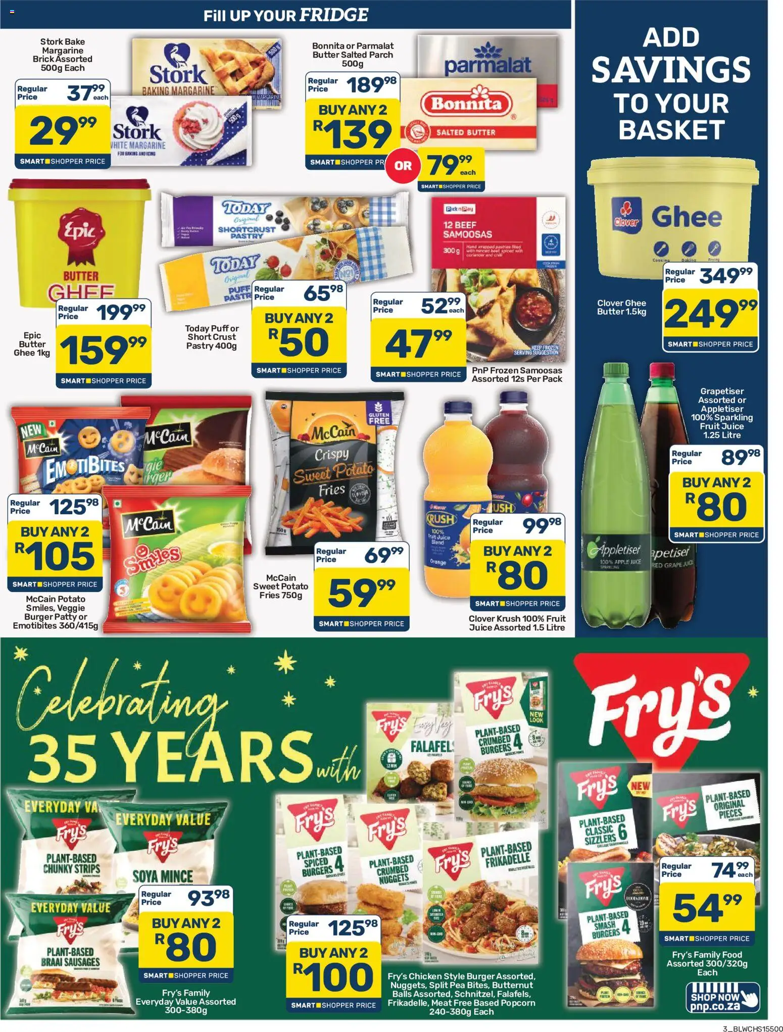 New Pick n Pay catalogue – valid from 25/09/2026 | Page: 3 | Products: Butter, Burgers, Fruit, Pastry